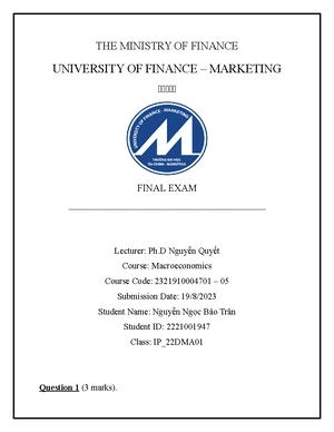 Principles of Macroeconomics (2321910004701) Final Exam Review - Studocu