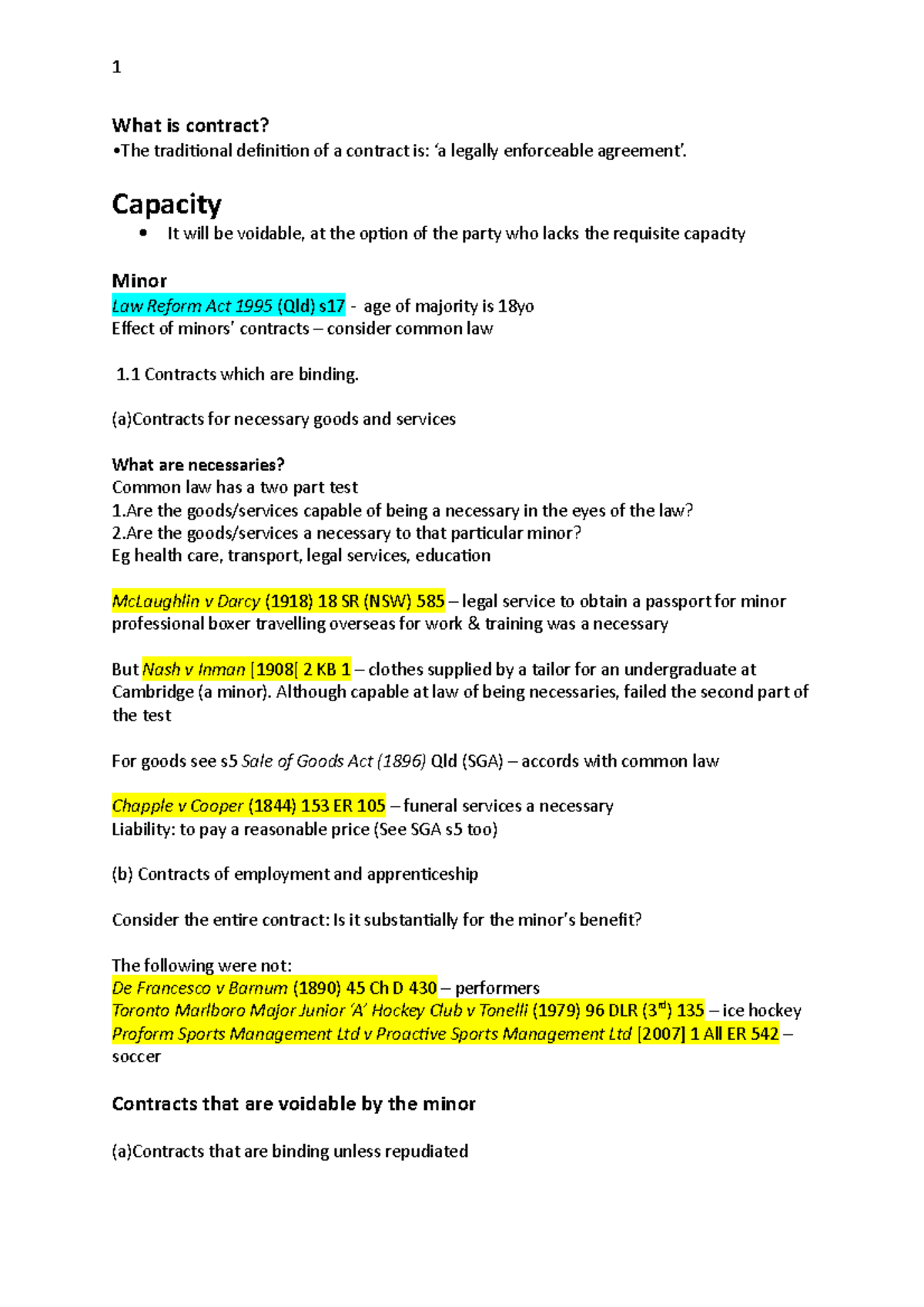 Exam notes - 1 What is contract? •The traditional definition of a ...