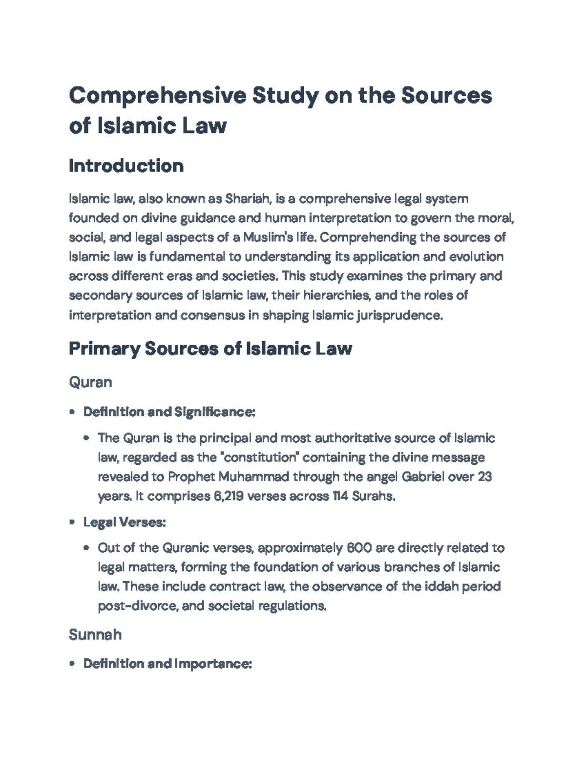 Islamic Law Sources & Interpretation: A Comprehensive Study (ISL 101 ...