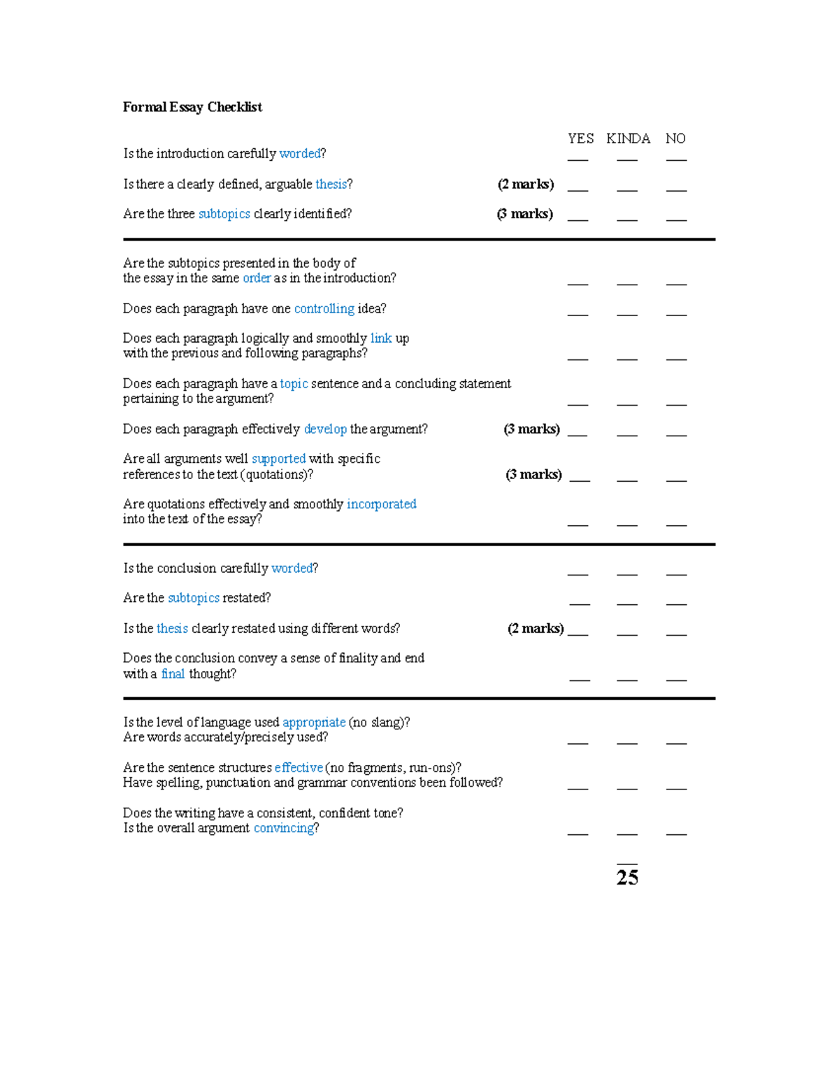 ENG101 Formal Essay Checklist and Evaluation Guide - Studocu