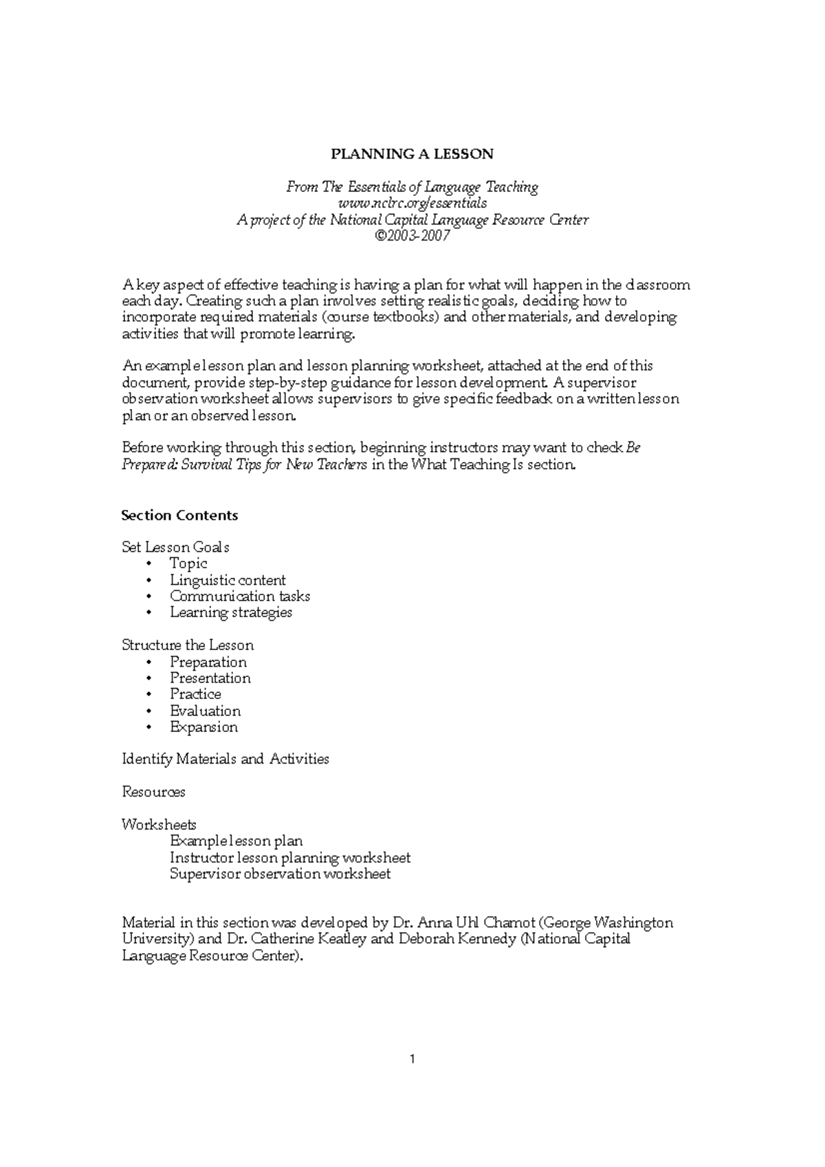 PLANNING A LESSON: Strategies for Effective Language Teaching - Studocu