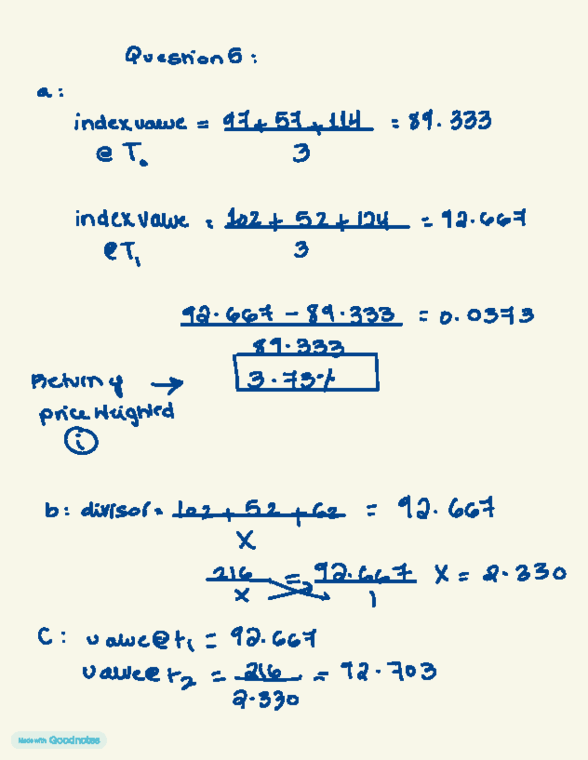 Question Working Out for Index Calculations and Returns - Studocu