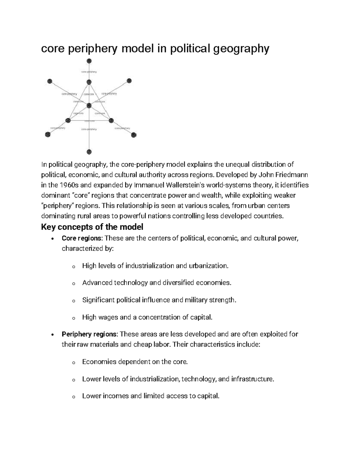 Core Periphery Theory Geography