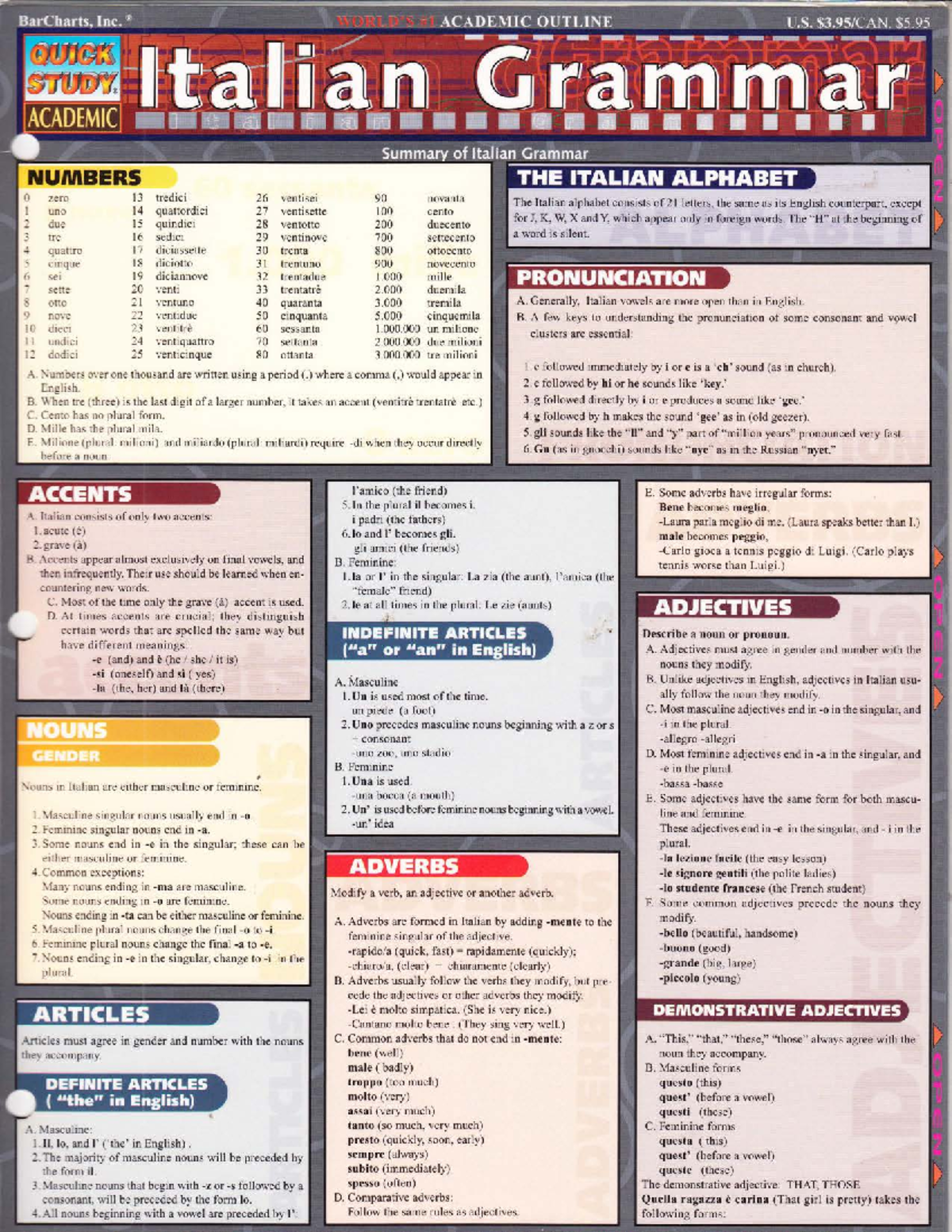 Italian Grammar Guide: Key Concepts and Structure for Students - Studocu