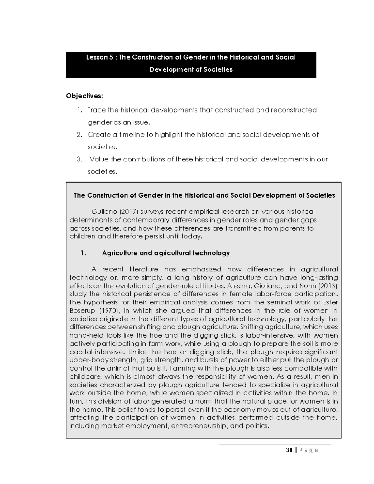 G Elect 2 Lesson 5 - Gender and Society Notes - Lesson 5 : The ...