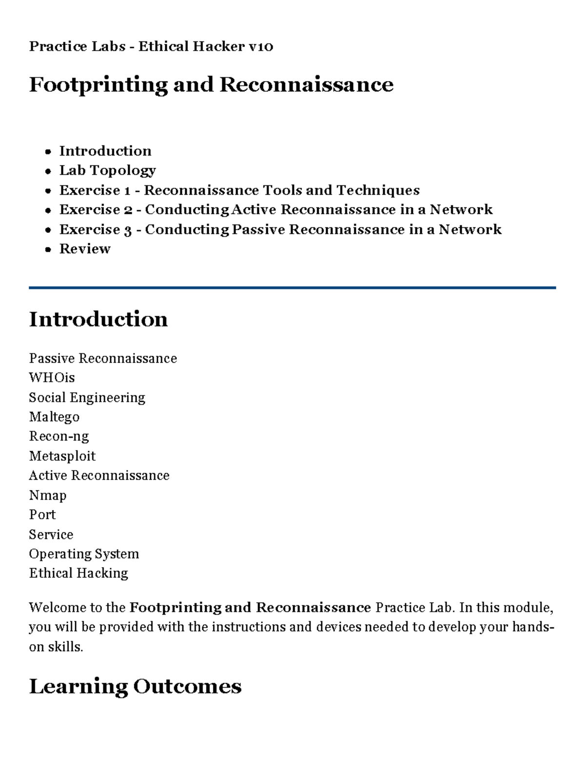 Practice Labs Ethical Hacker v10: Footprinting & Reconnaissance Lab ...