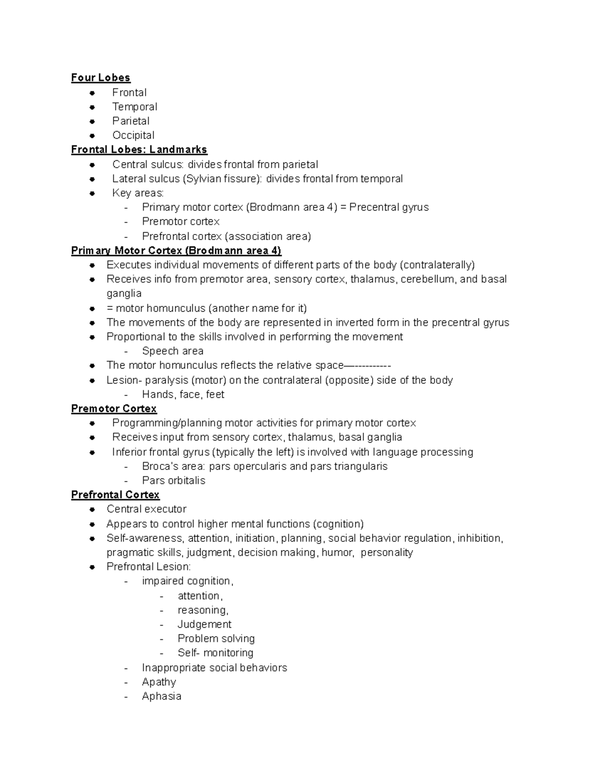 Neurological Bases of Speech: Exam 2 Review Notes (Course Code: NBS 202 ...