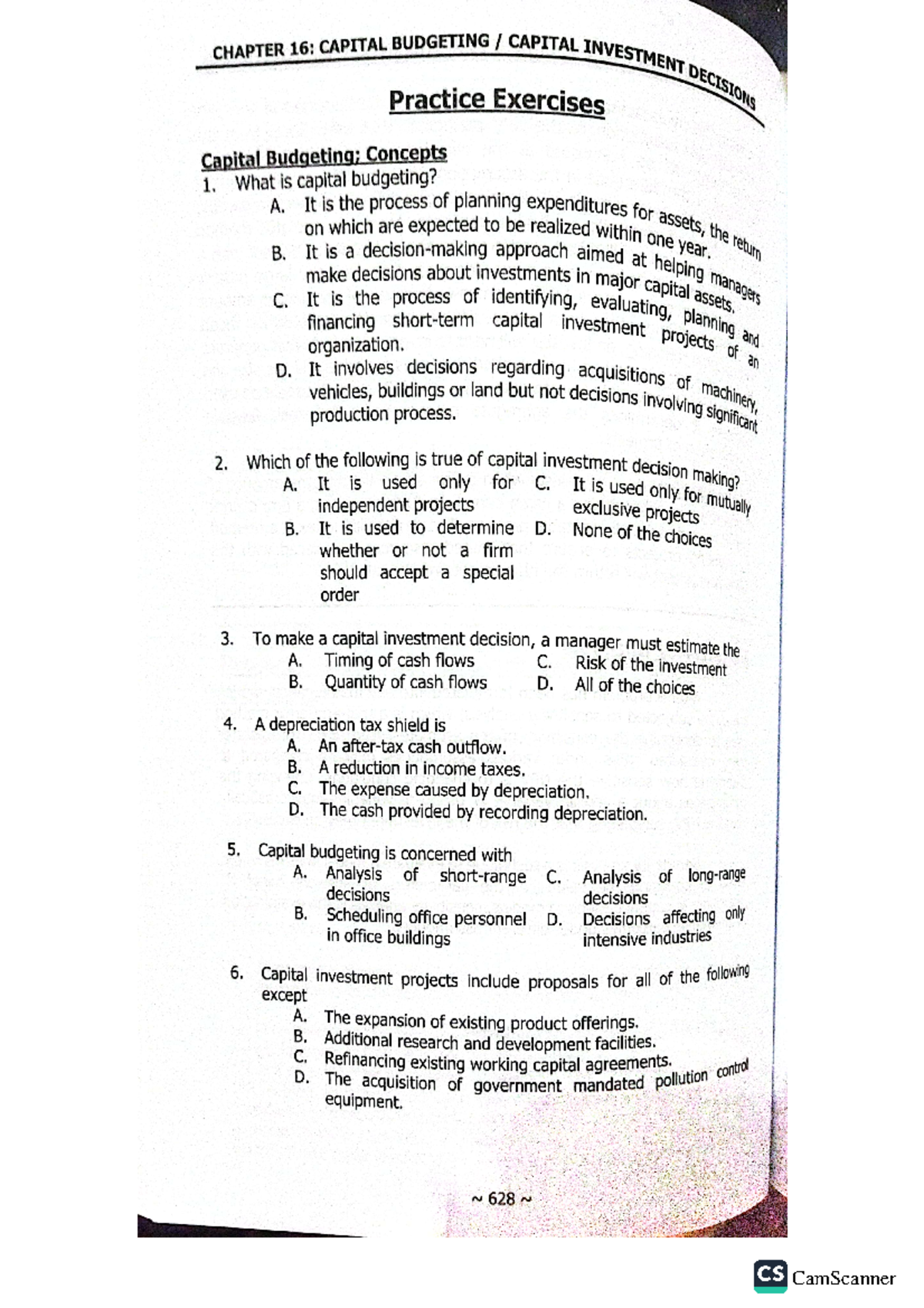 Capital budgeting - CHAPTER 16: CAPITAL BUDGETING CAPITAL INVESTMENT ...