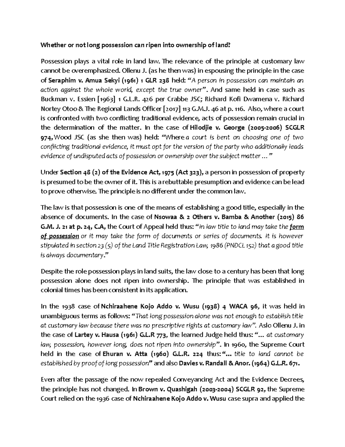 LONG Possession vs Adverse Possession: Legal Perspectives on Ownership ...