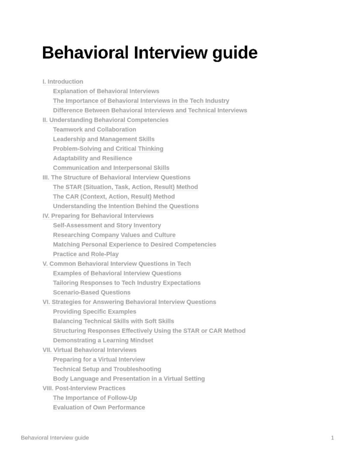 Behavioral Interview Guide for Tech Industry Success - Studocu