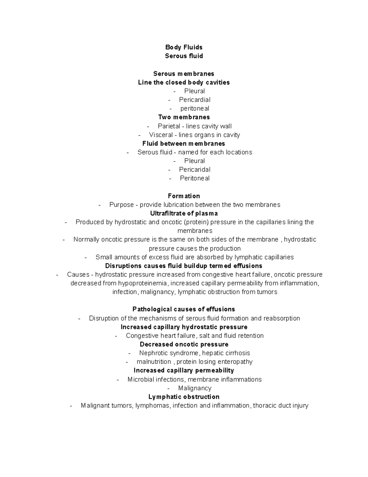 Body Fluids Analysis: Diagnostic Testing for Serous and Amniotic Fluids ...