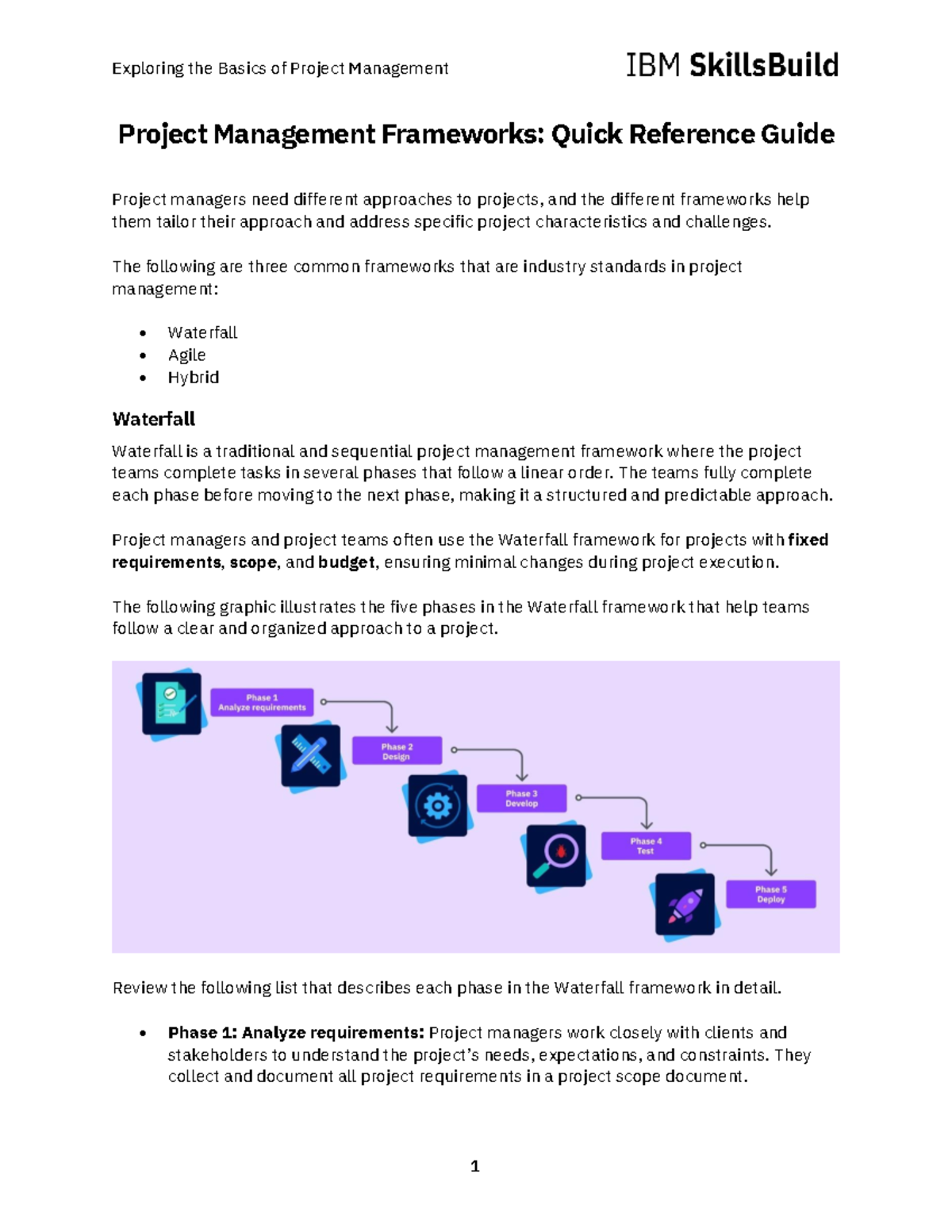 Project Management Frameworks: A Quick Reference Guide - Studocu