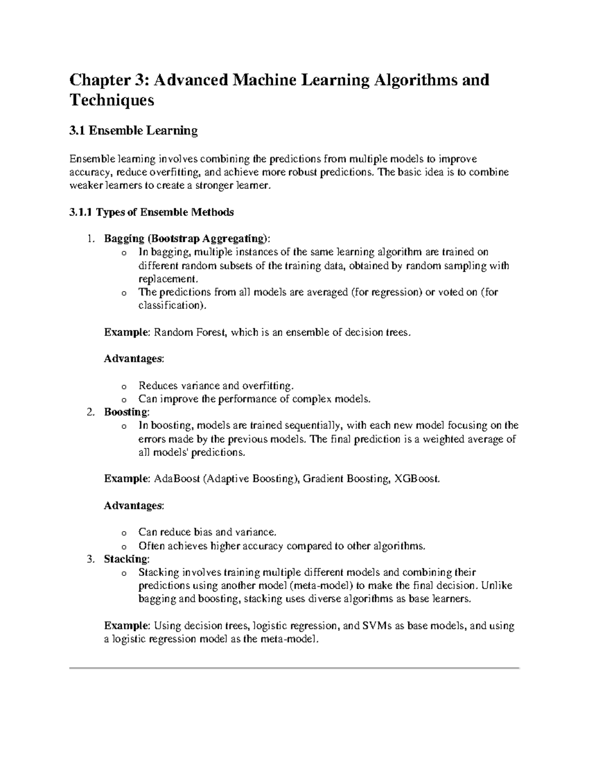 ML Chapter 3 - Lecture notes - Chapter 3: Advanced Machine Learning ...