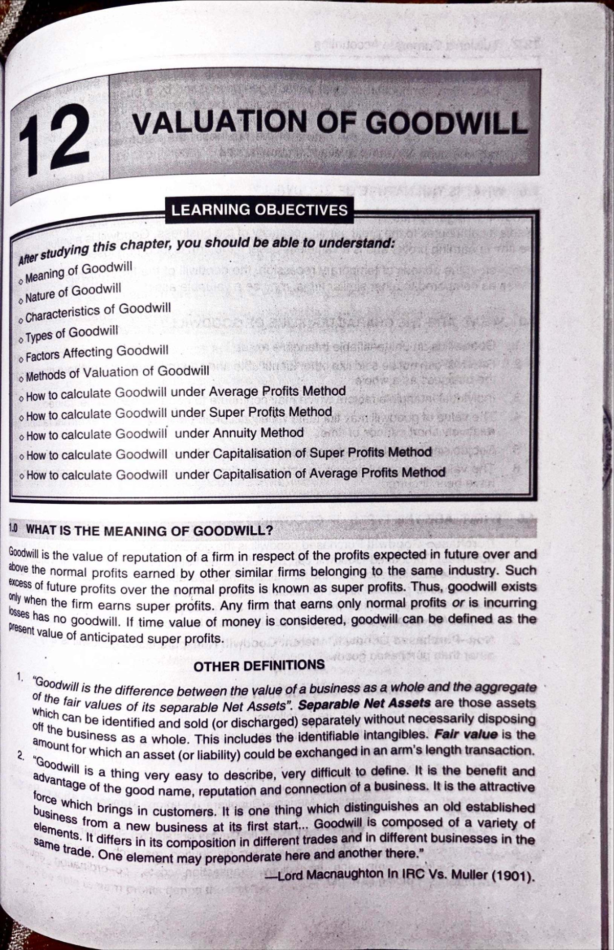 Valuation of Goodwill: Learning Objectives and Calculation Methods ...
