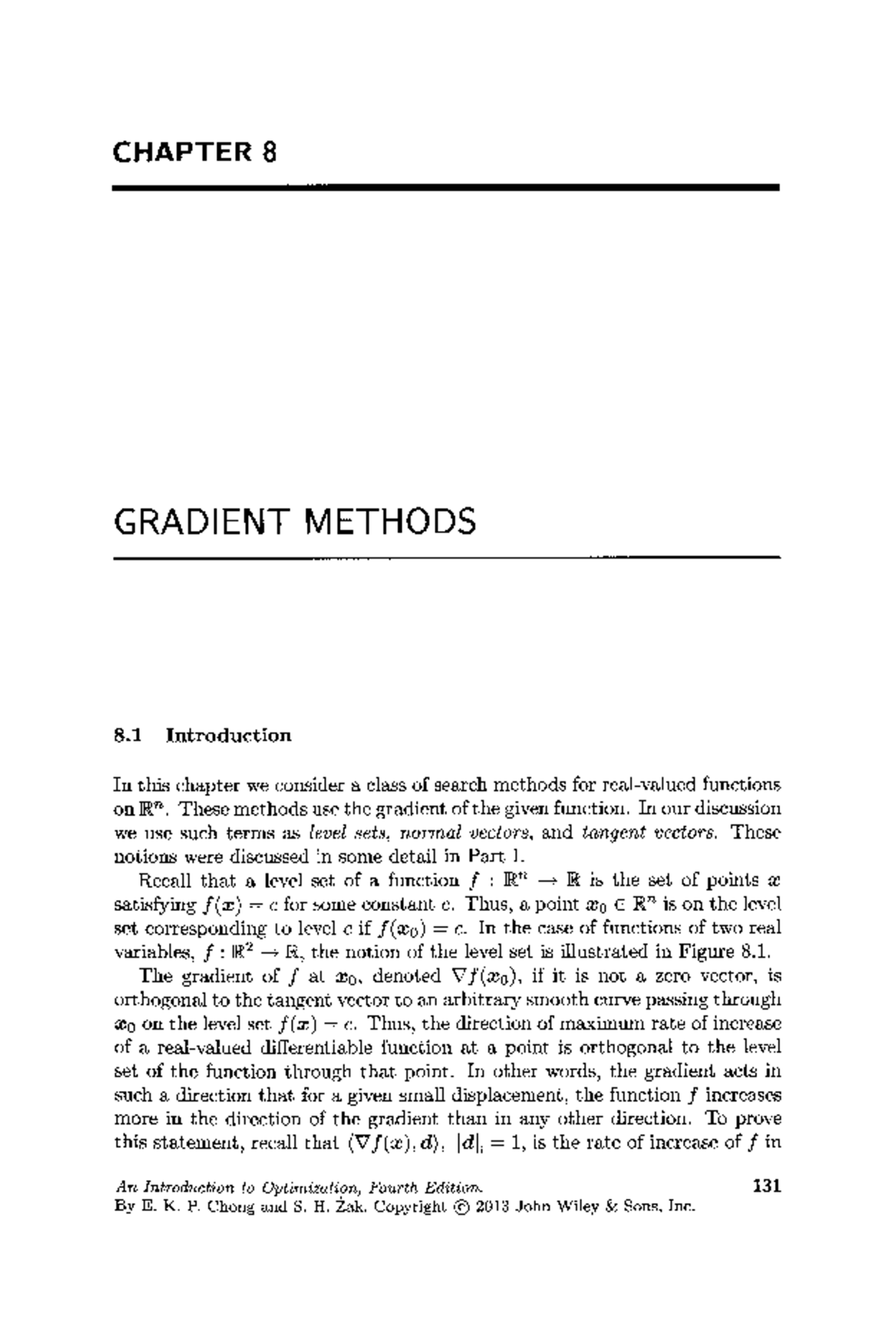 CHAPTER 8: GRADIENT METHODS AND STEEPEST DESCENT ANALYSIS - Studocu