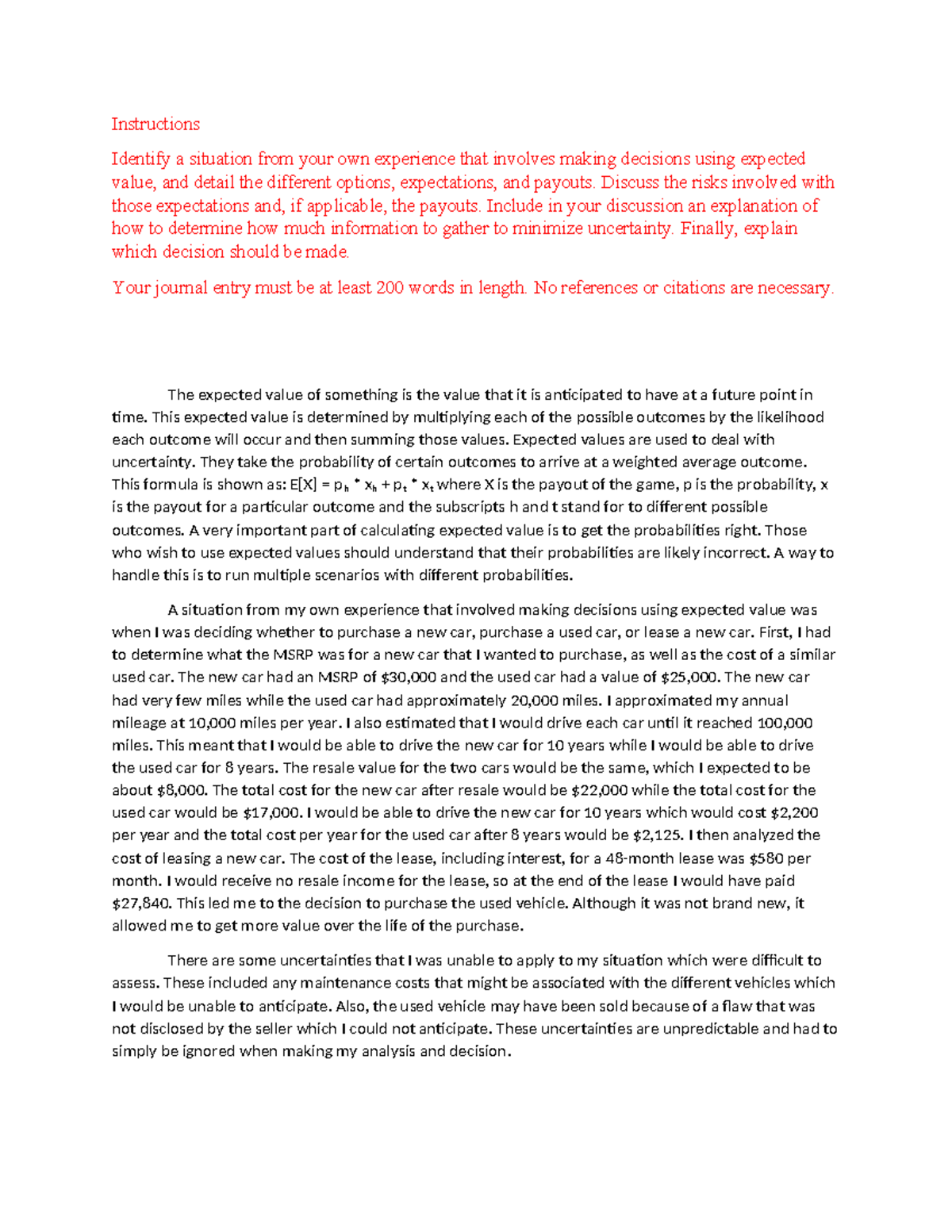 MBA 6053 Unit VI Journal - Instructions Identify a situation from your ...