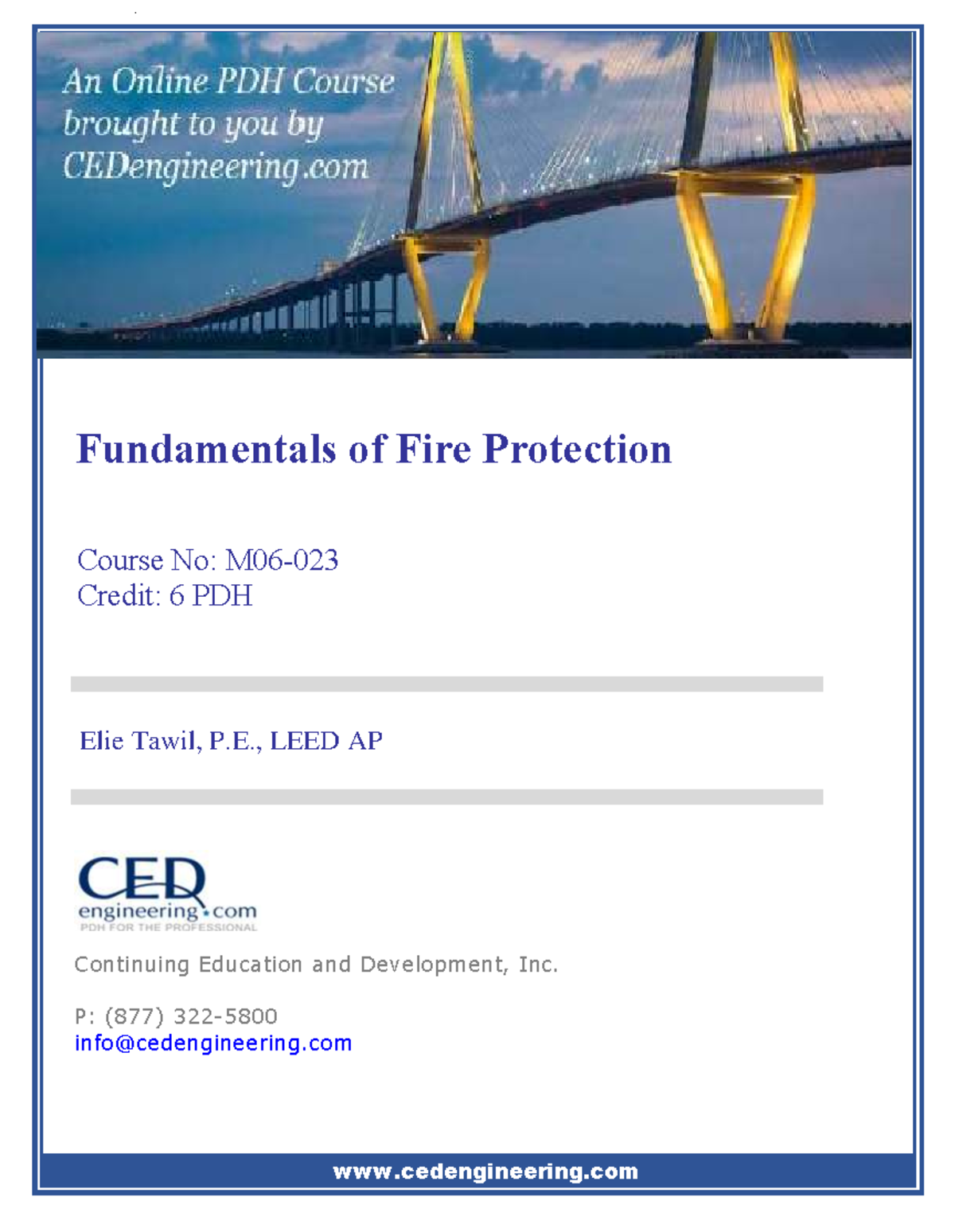 Fundamentals of Fire Protection (Course No: 6 PDH) - Comprehensive ...