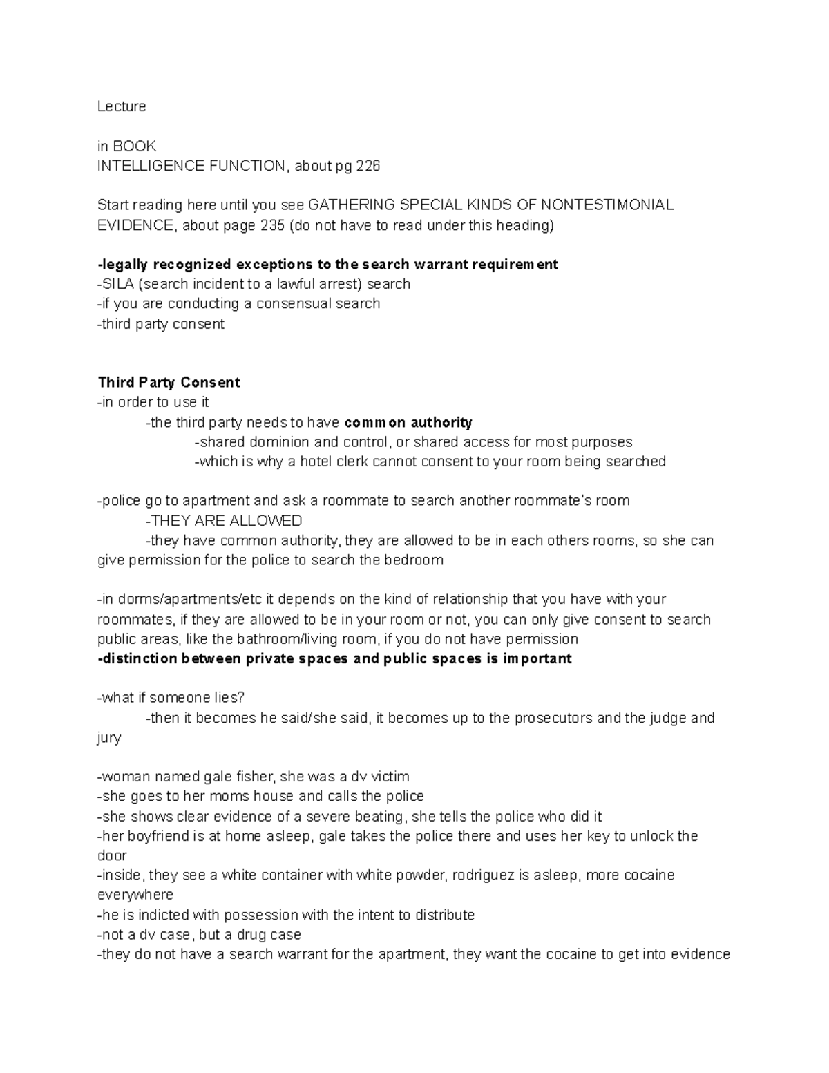 Criminal Justice Lecture Notes: Search & Seizure (CJ 101) - Studocu