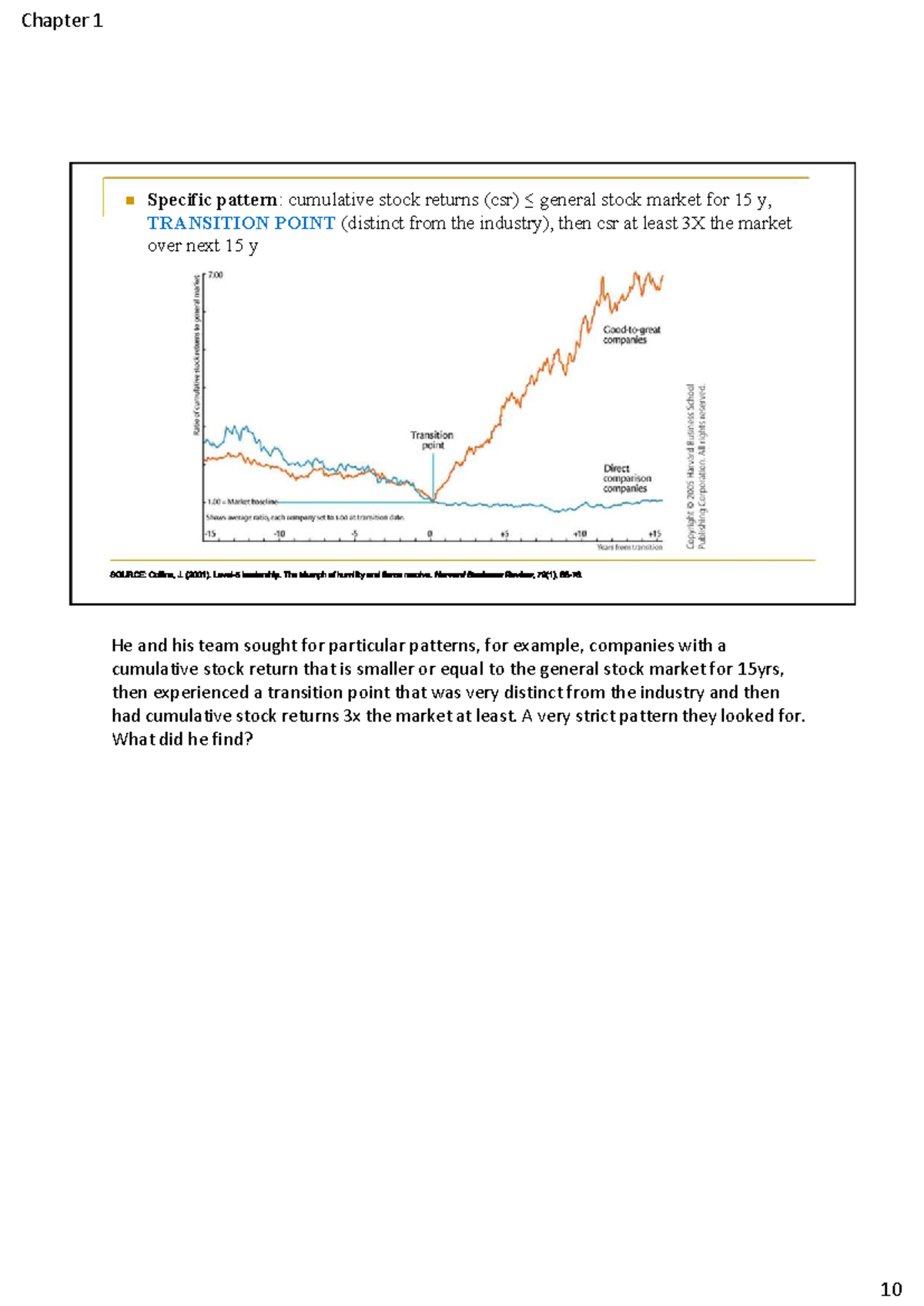 Chapter 1: Cumulative Stock Returns & Level 5 Leadership Insights (BUS ...