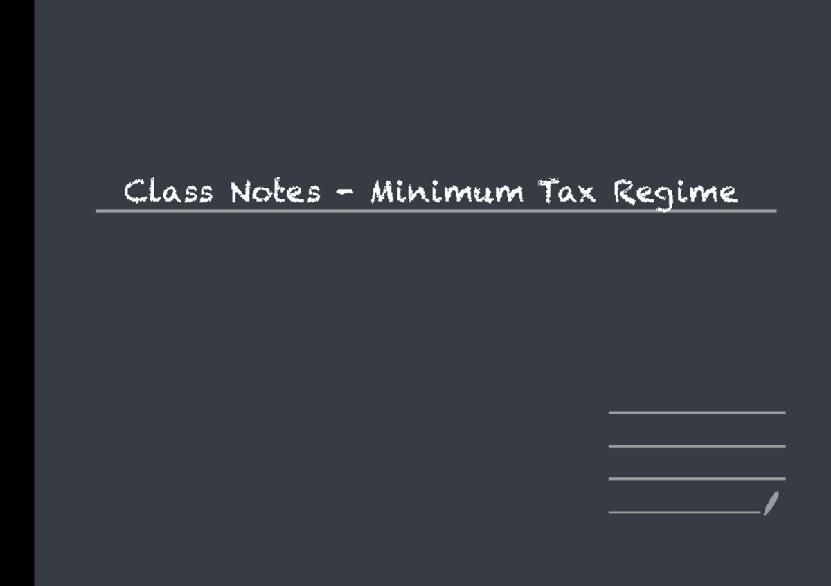 Class Notes - Minimum Tax Regime (MTR) Income & WHT Tax Liability - Studocu