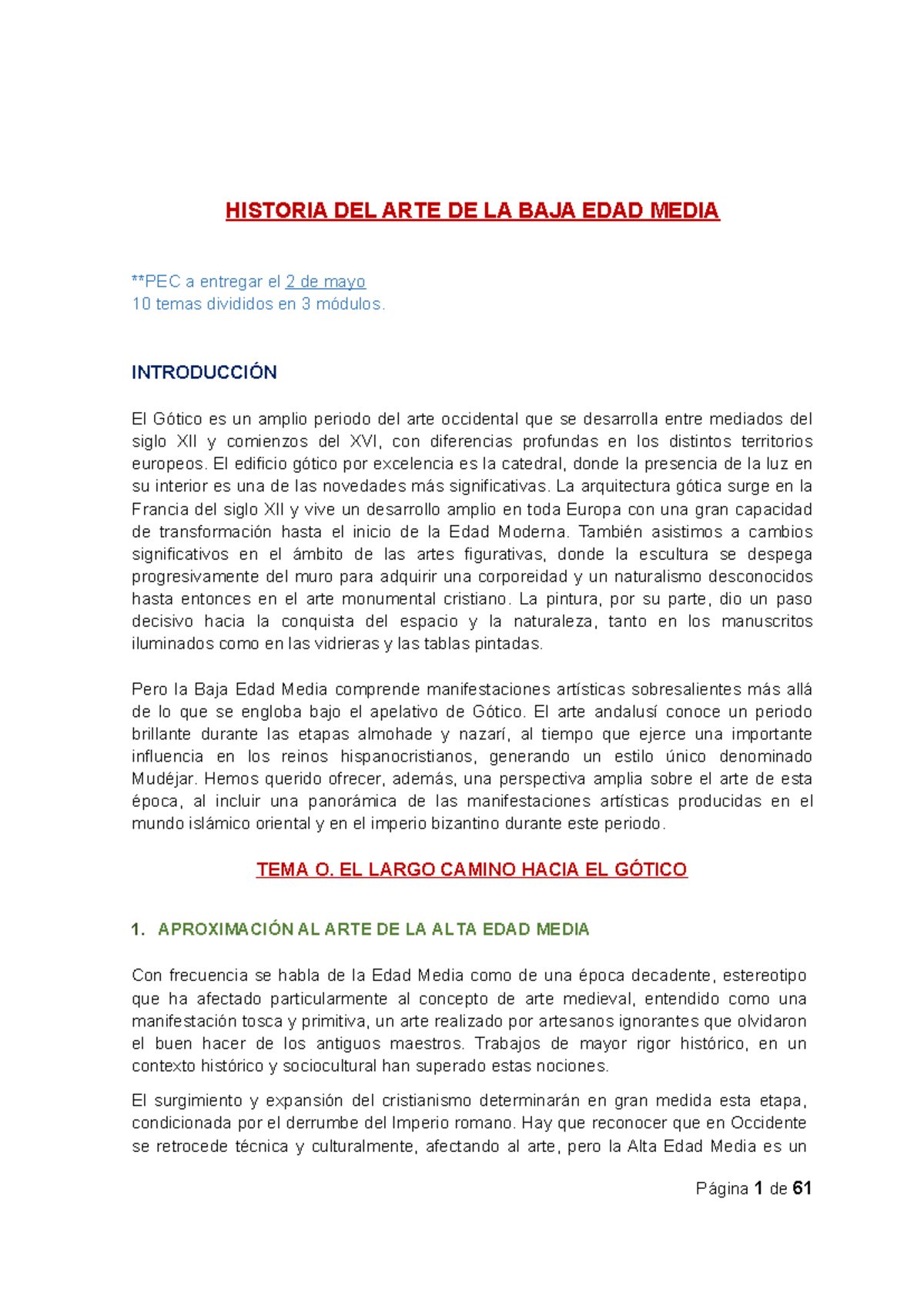 Apuntes sobre Historia del Arte Baja Edad Media (Baja E) - Document Preview