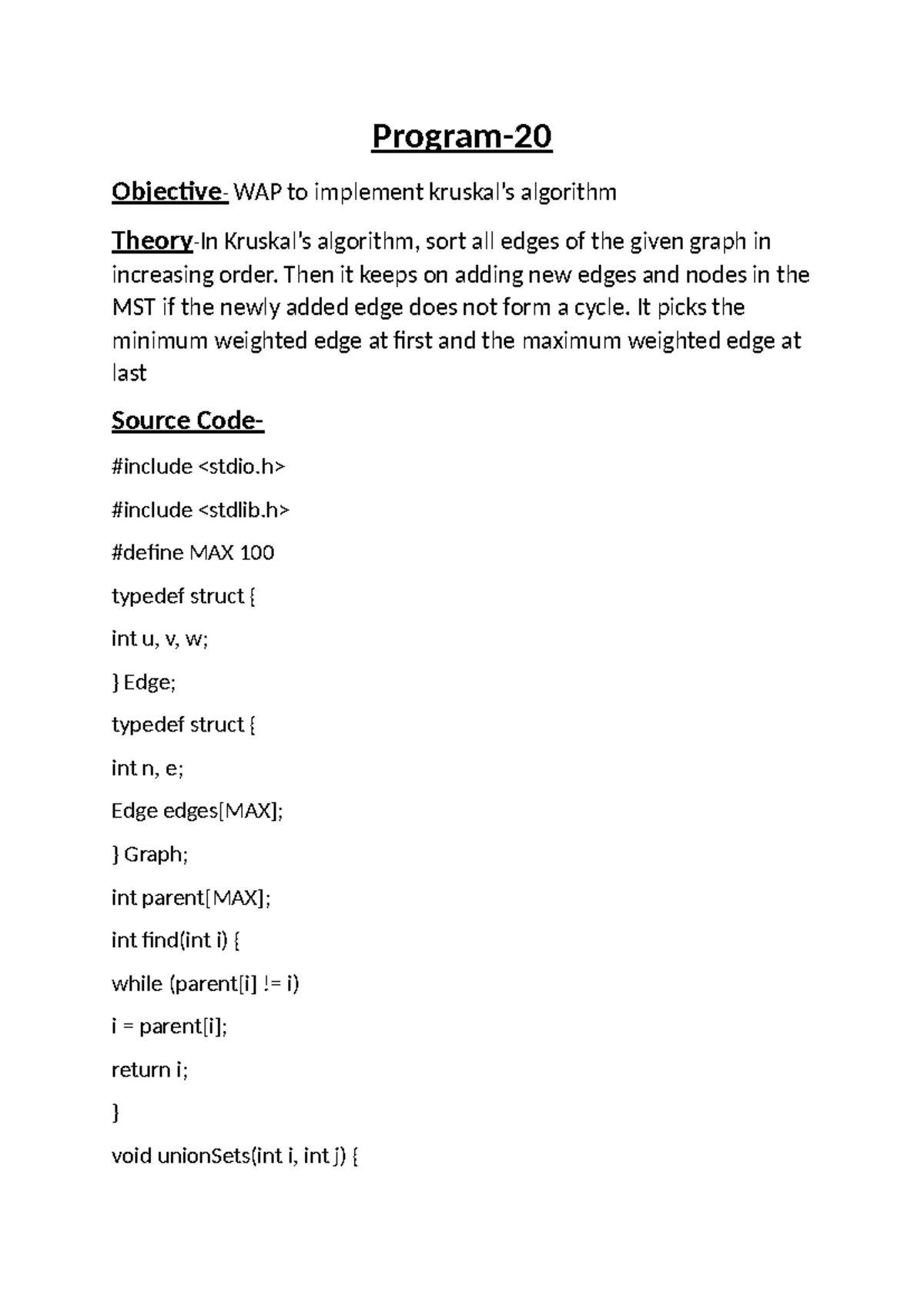 Bfs - Program to implement bfs - PROGRAM- OBJECTIVE- write a program to ...
