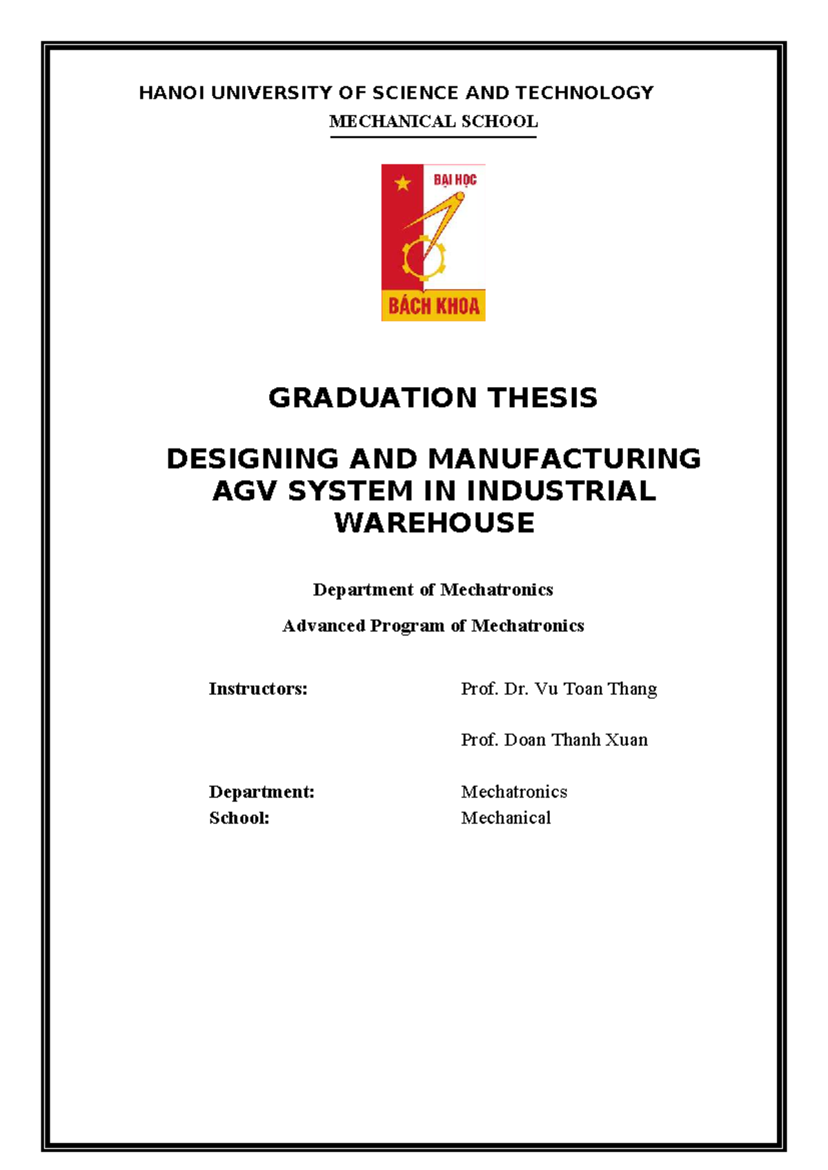 Final Thesis - Designing and Manufacturing AGV System in Industrial ...