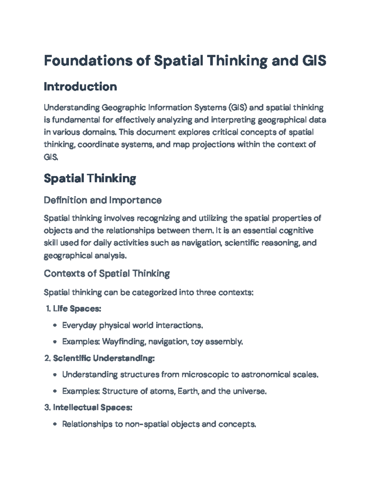 Foundations of Spatial Thinking and GIS: Key Concepts and Applications ...