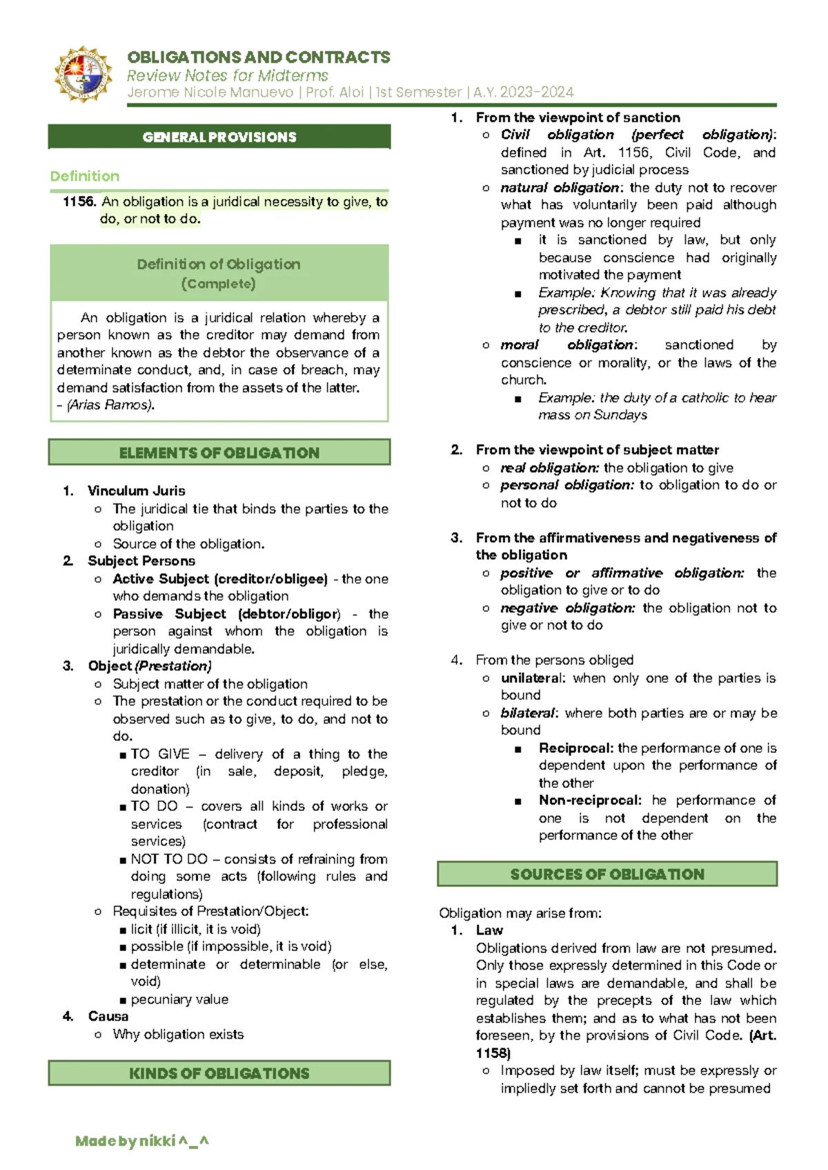 Art. 1207-1222: Understanding Joint and Solidary Obligations - Studocu