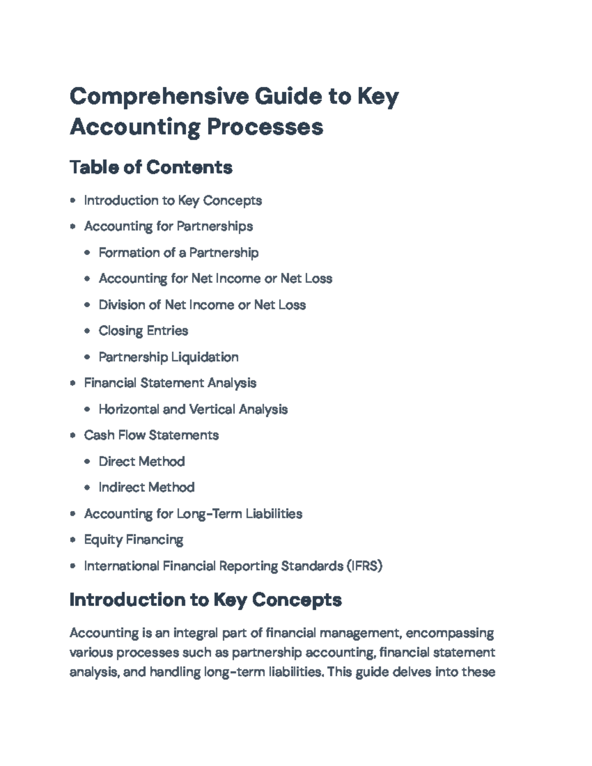 Comprehensive Guide to Key Accounting Processes and Techniques (ACCT101 ...