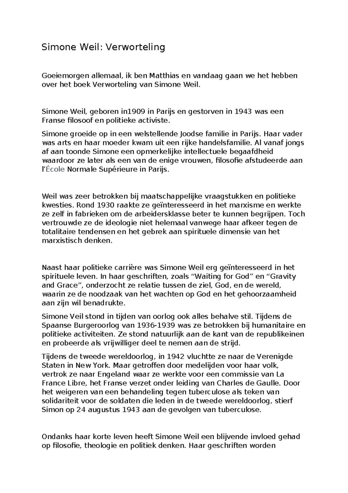 Simone Weil - Résumé Auditing and Assurance Services: an Applied ...
