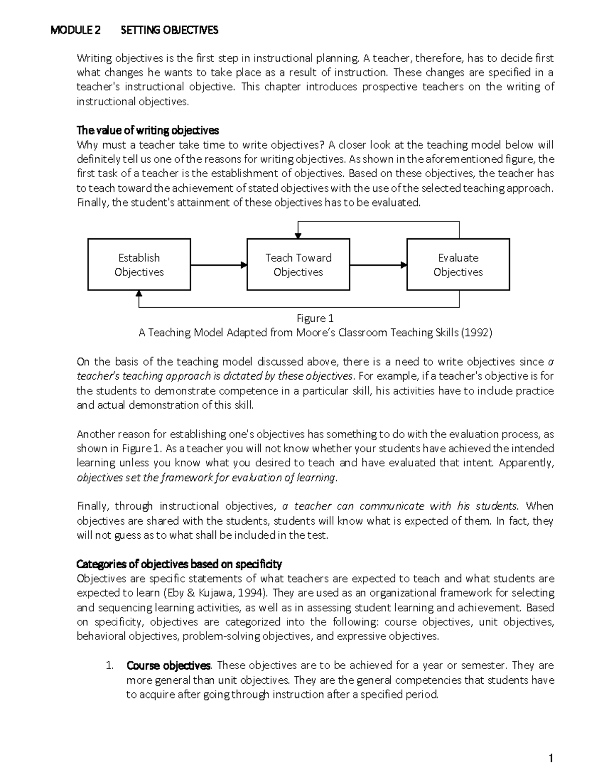 MODULE 2: SETTING OBJECTIVES - Writing Effective Instructional Goals ...