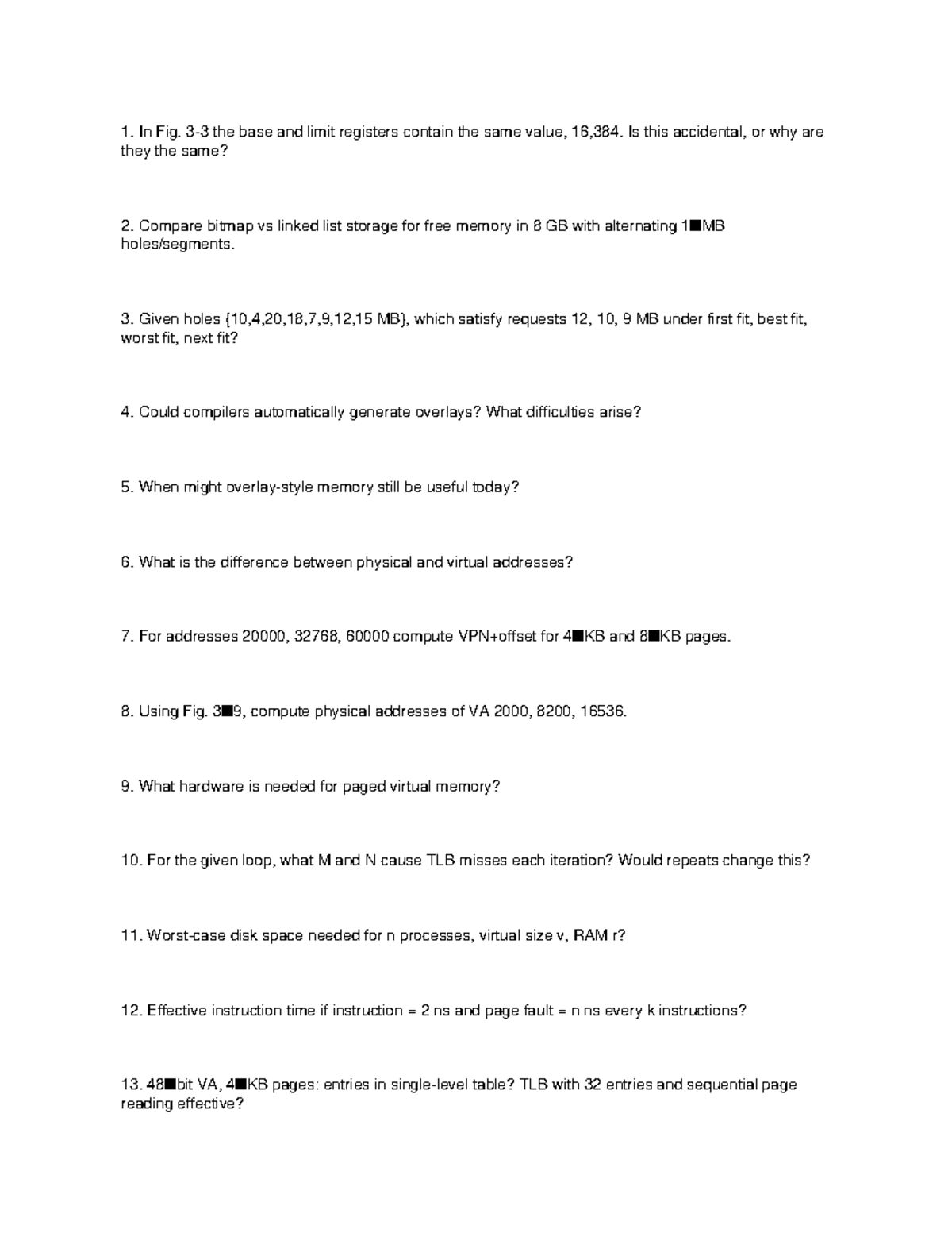 CS101: Memory Management Questions for Final Exam - Studeersnel