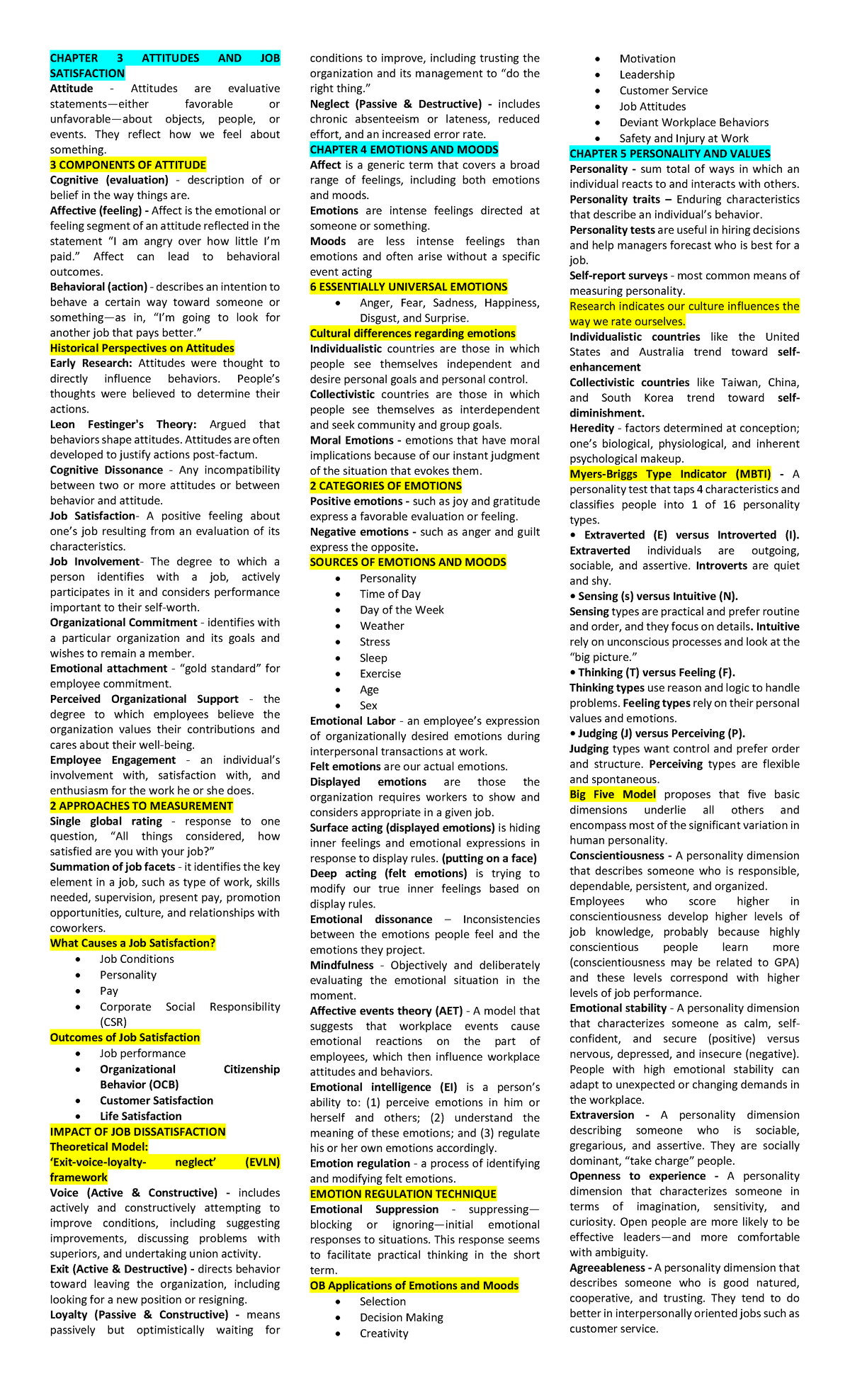 HBO 101 - Review Materials for Human Behavior in Organizations - Studocu