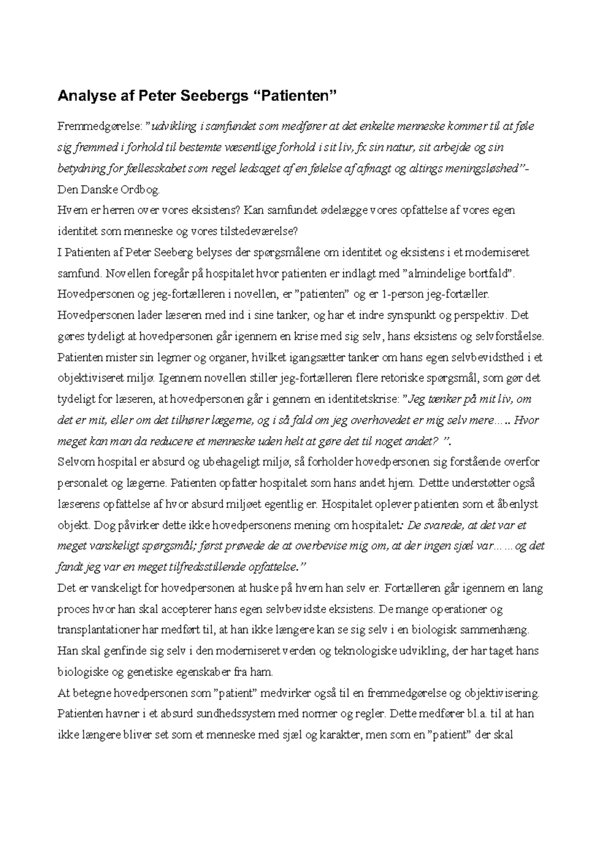 Analyse af Peter Seebergs 