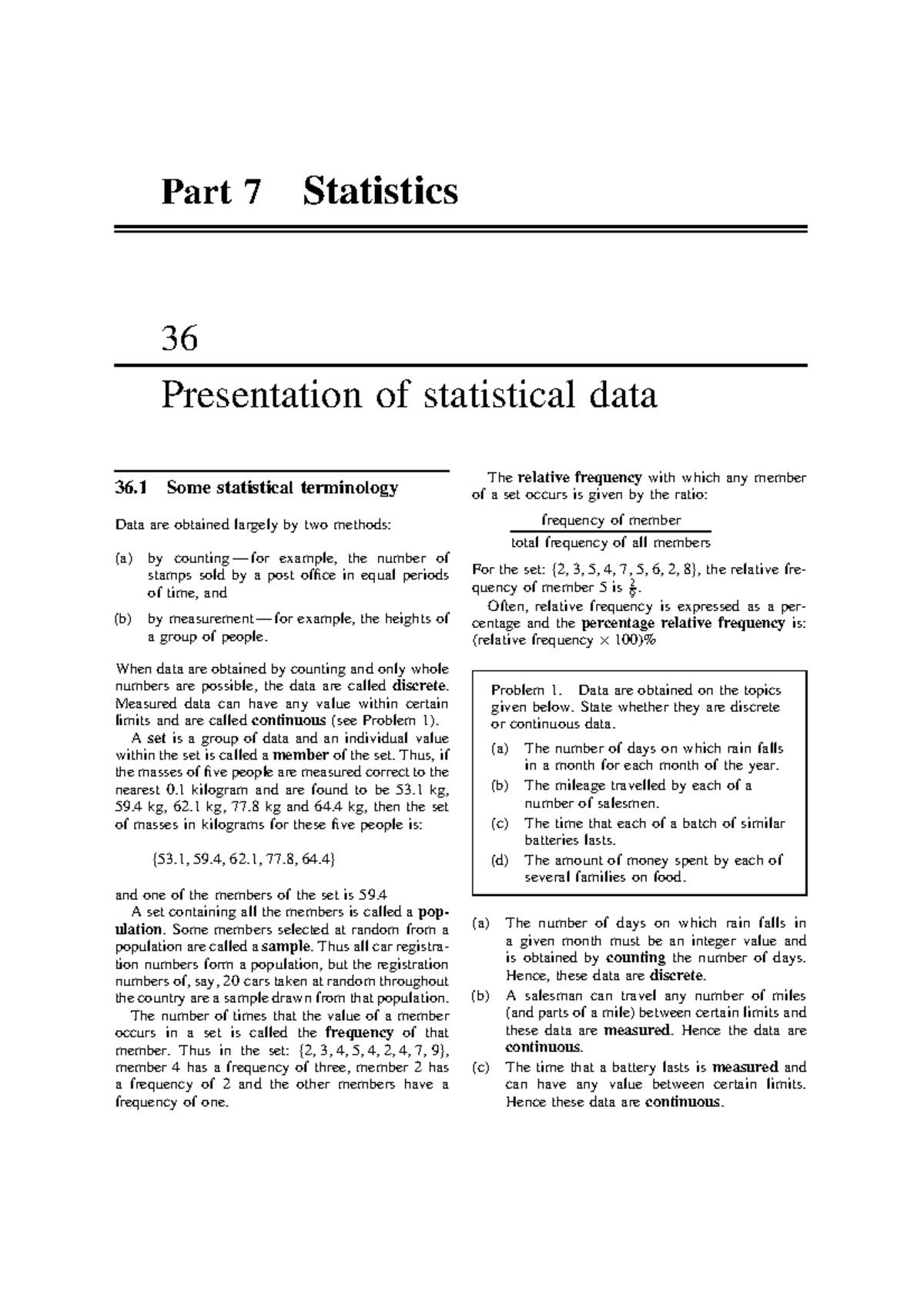 1.Lecture 1-Statistics-presentaion of data - Part 7 Statistics 36 ...