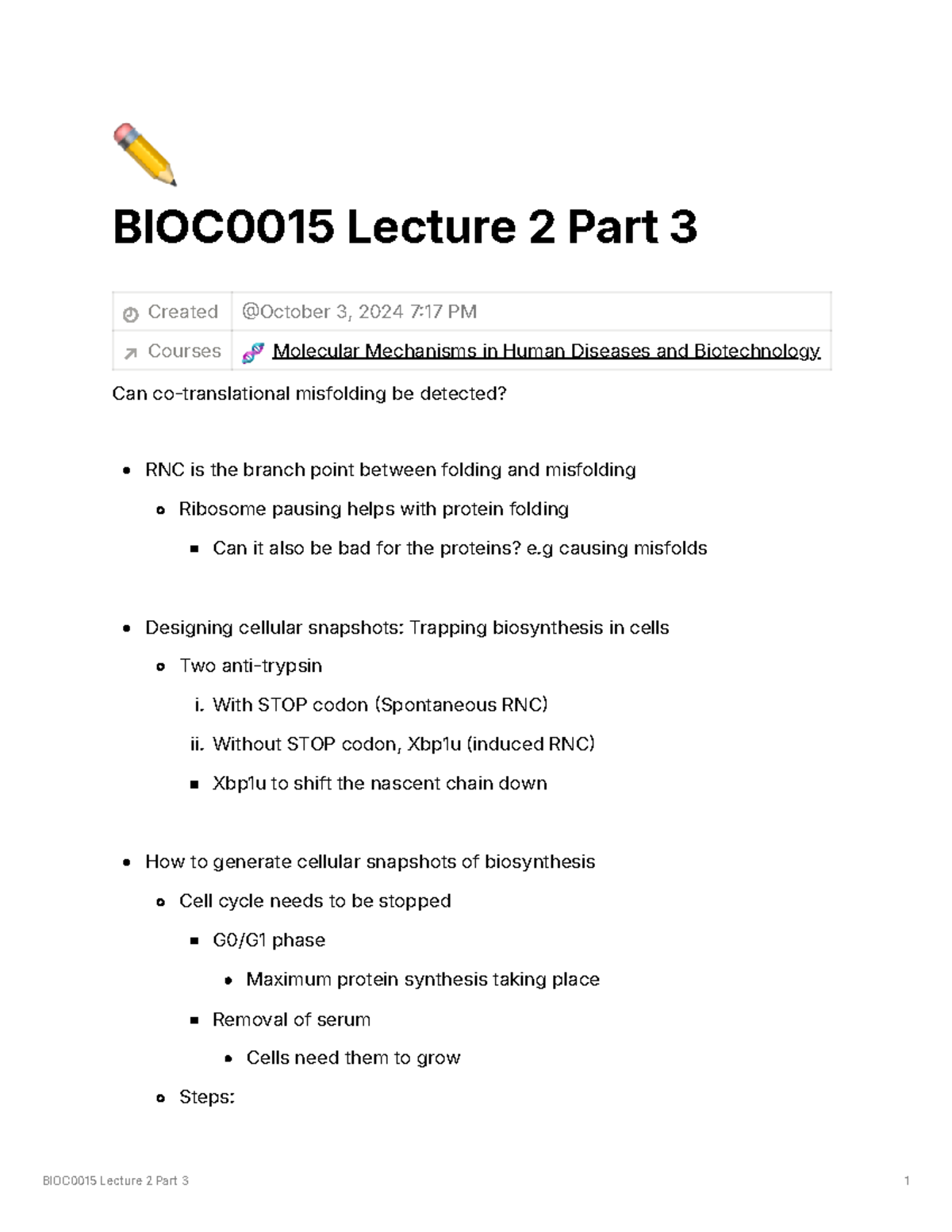 BIOC0015 L2 P3 - Lecture 2 part 3 - BIOC0015 Lecture 2 Part 3 Created ...
