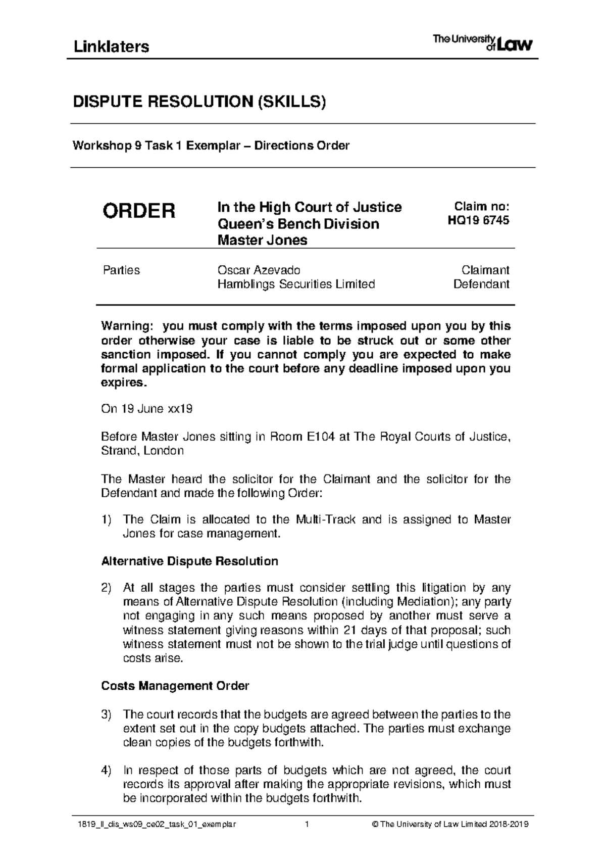 DR WS9 - Directions Order Exemplar - Linklaters 1819_ll_dis_ws09_ce02 ...