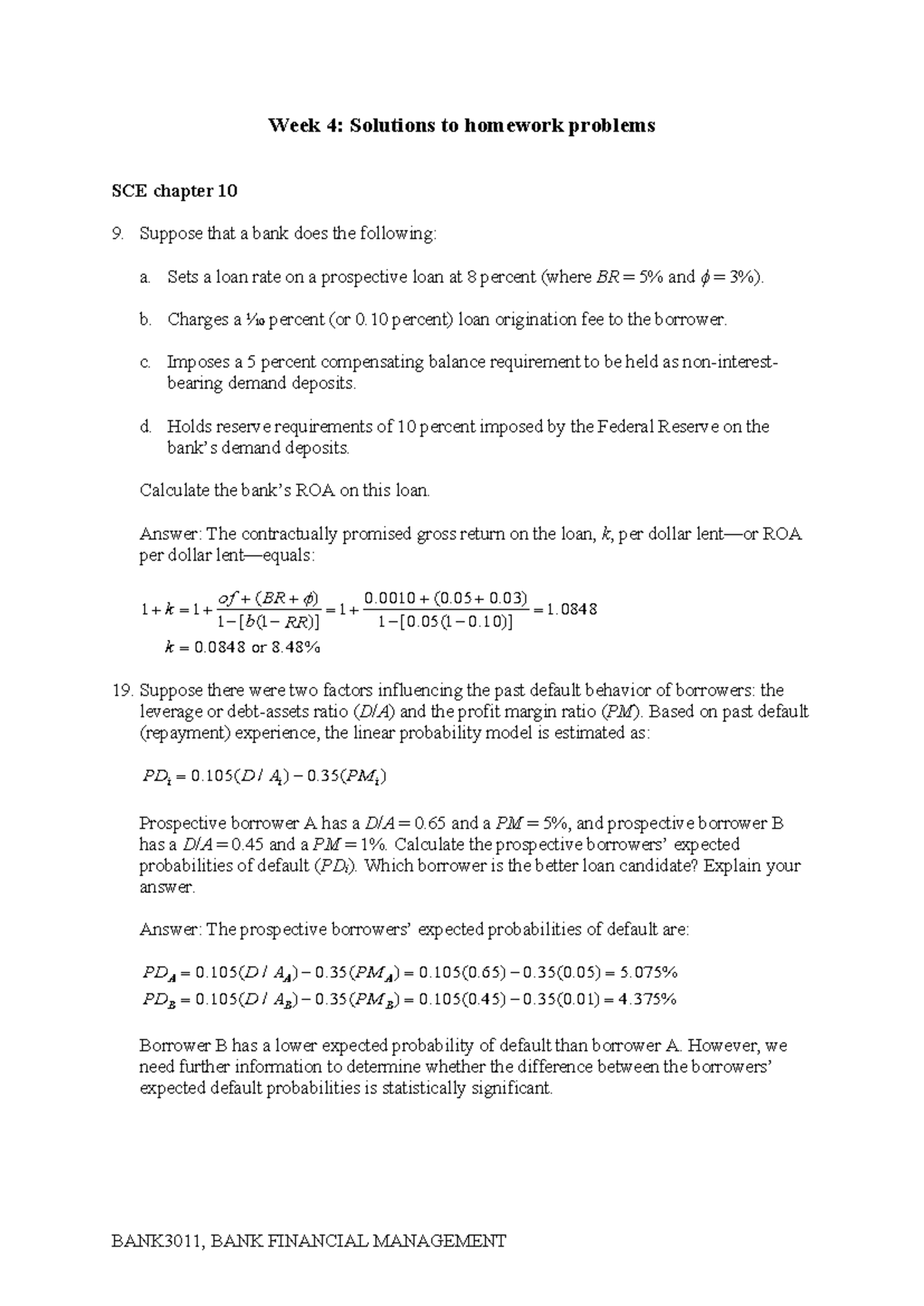 Week 4 Solutions: Homework Problems for SCE Course Analysis - Studocu