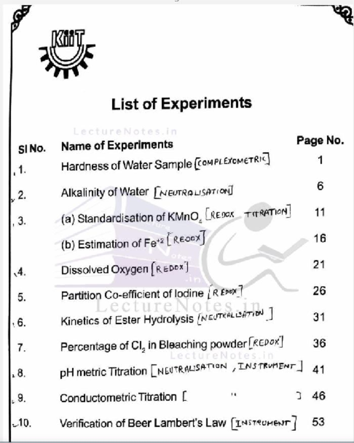 Lab Manual With Answers - Chemistry - Studocu