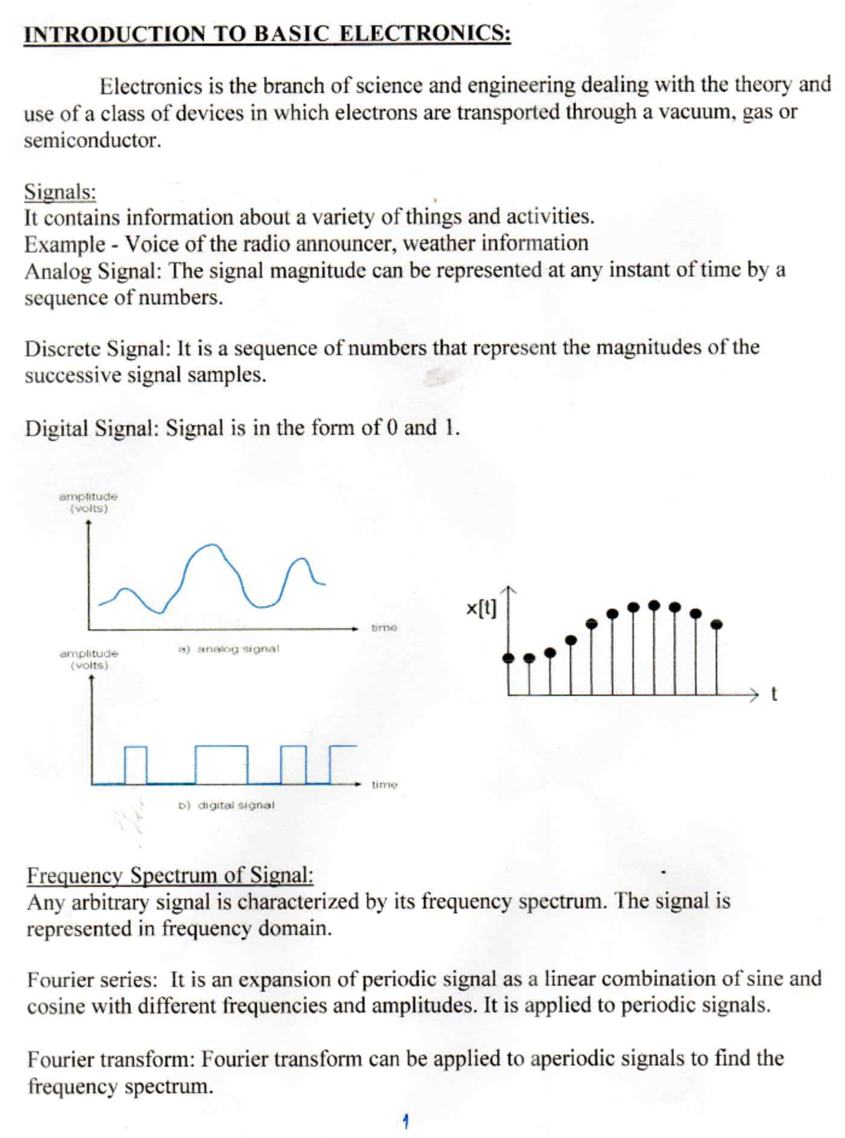 BASIC ELECTRONICS 101: Introduction to Signals and Fourier Analysis ...