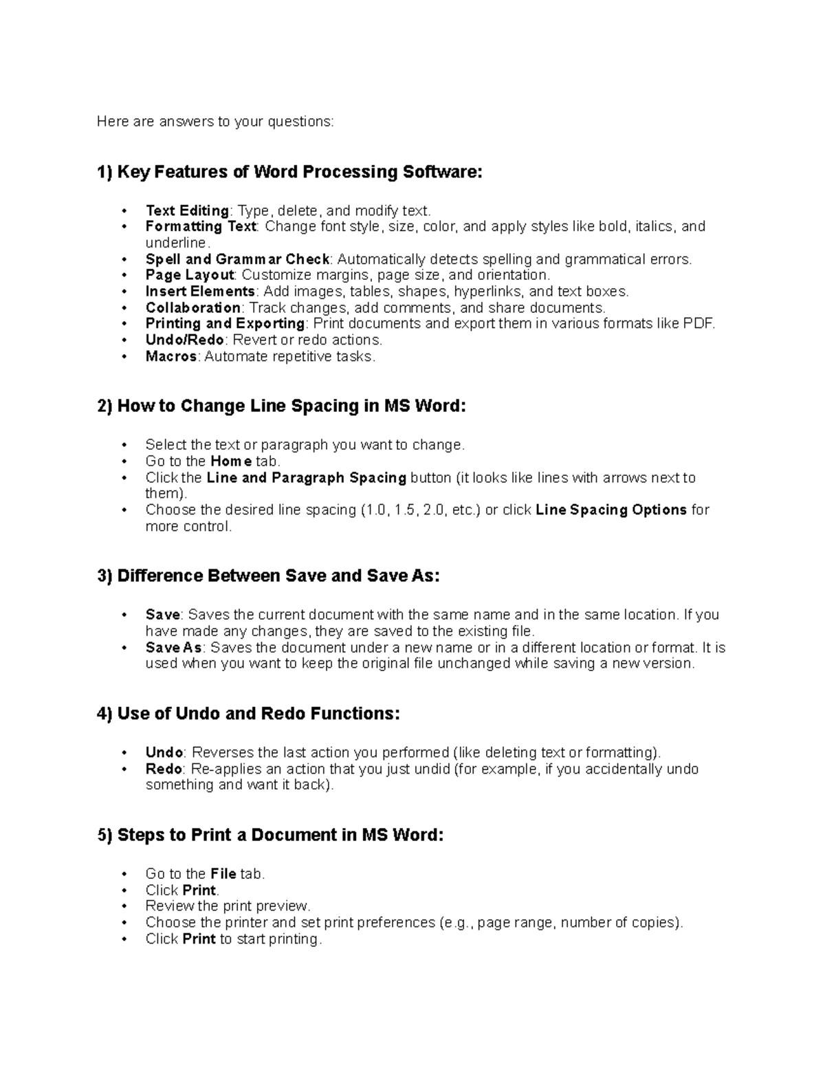 Word Processing Features and Tips for Logistics Management (LOG101 ...