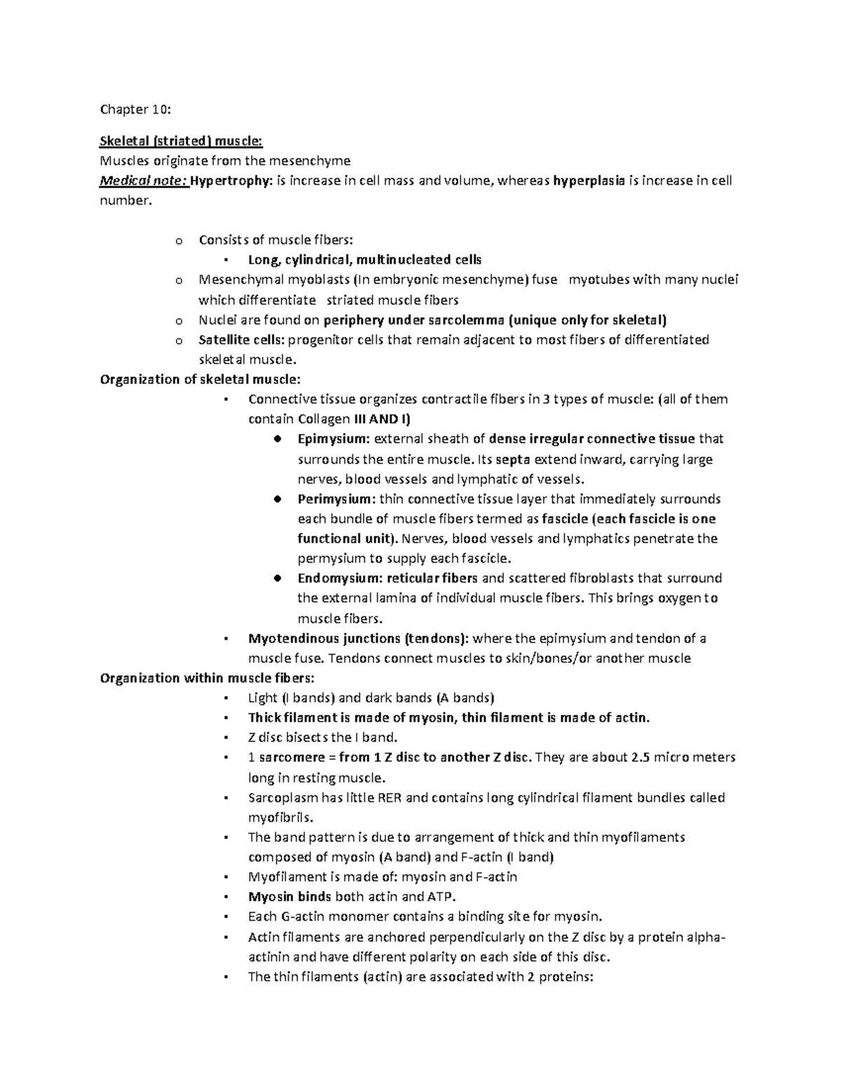 Histology 10: Skeletal Muscle Structure and Function Notes - Studocu
