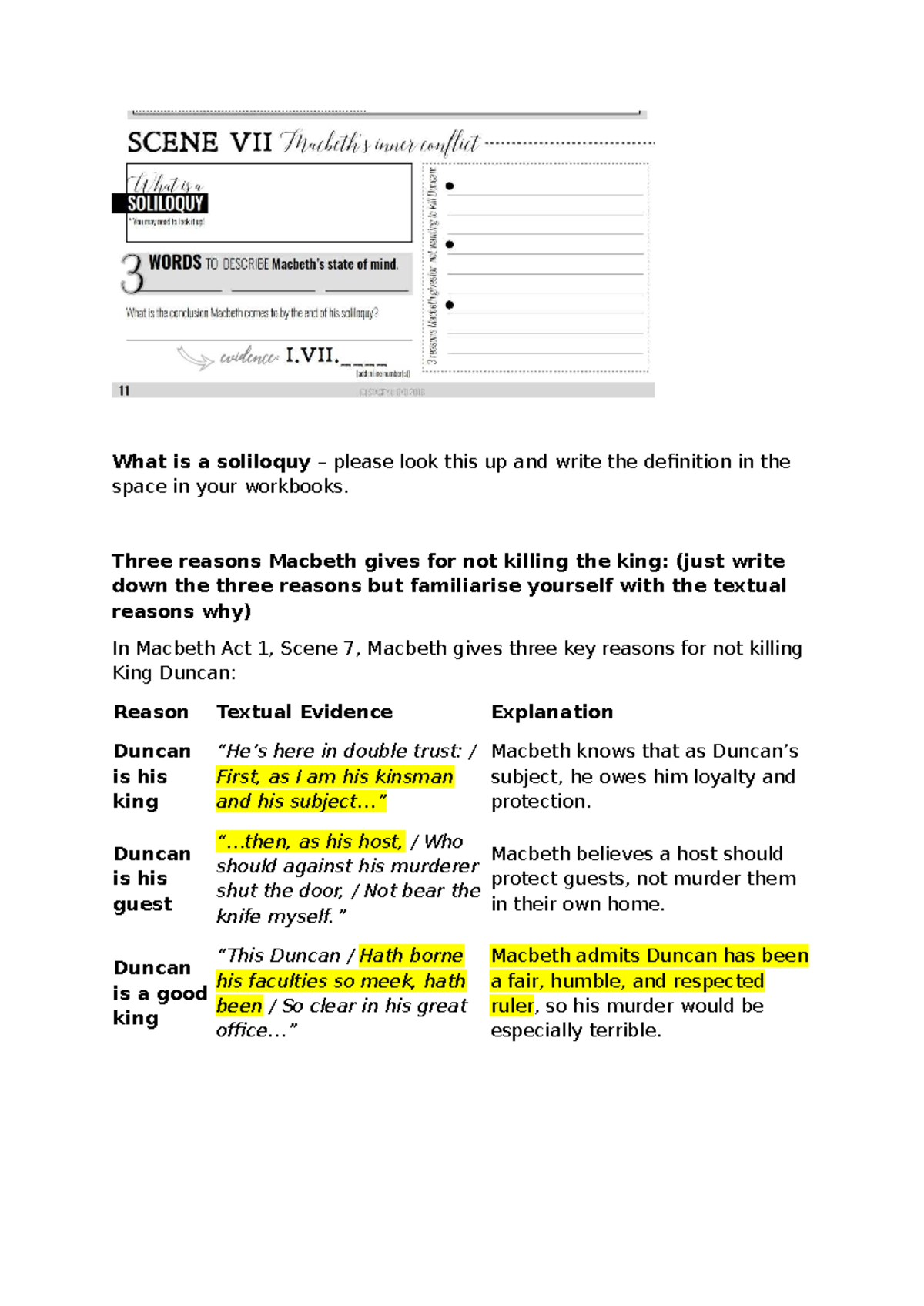 Act 1, Scene 7: Macbeth's Soliloquy Analysis and Key Reasons - Studocu