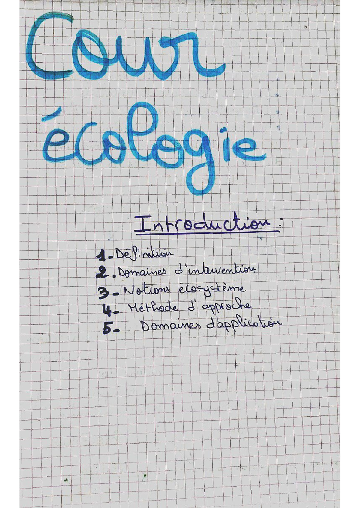 Coursecologie - resumerr - ecologie Introduction Definition 2 Domaines ...