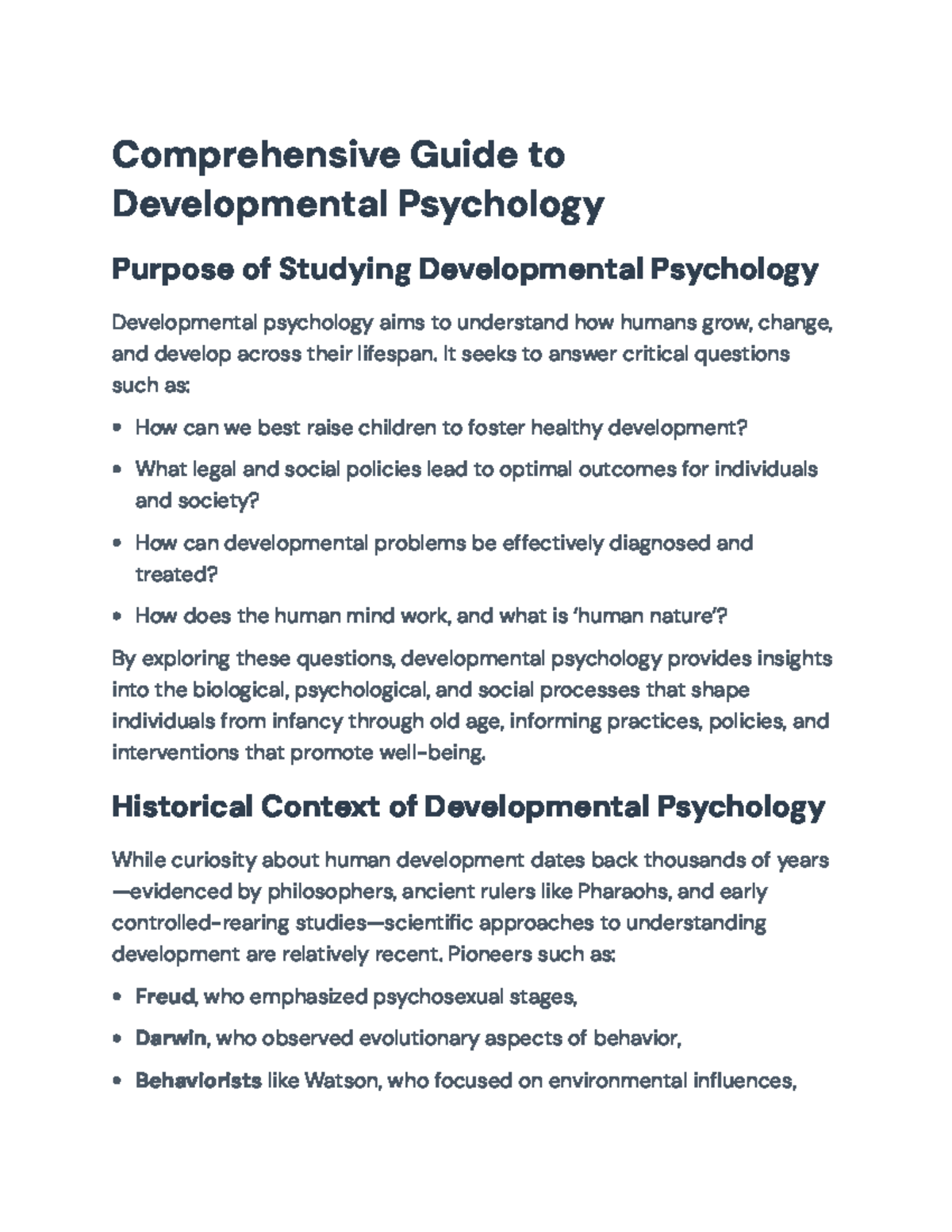 Comprehensive Guide to Developmental Psychology: Growth and Change ...