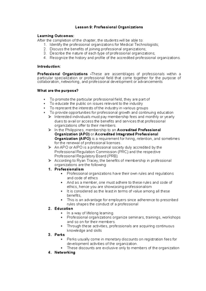 Lesson 8 - Rules and Regulation in Clinical Lab w reference - Lesson 8 ...
