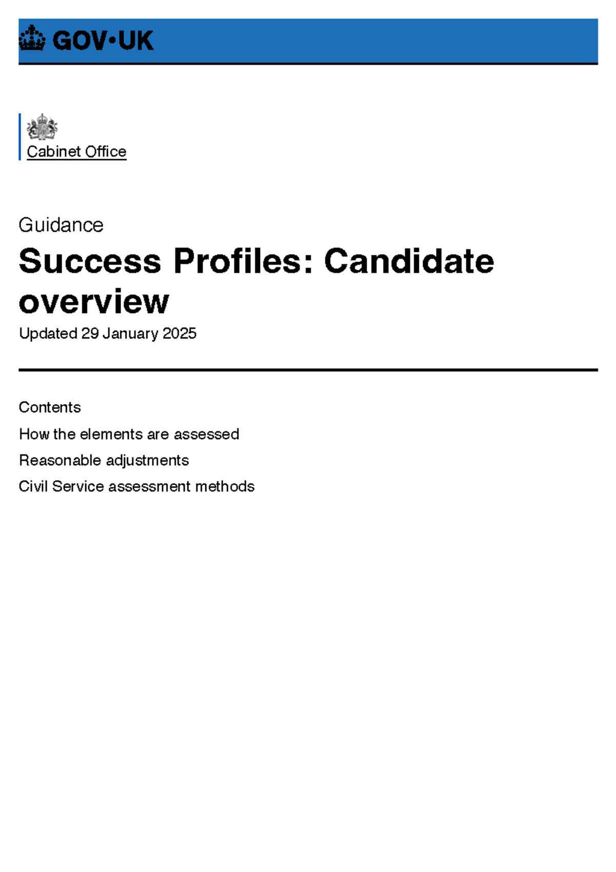 Success Profiles: Candidate Overview - Civil Service Assessment Guide ...