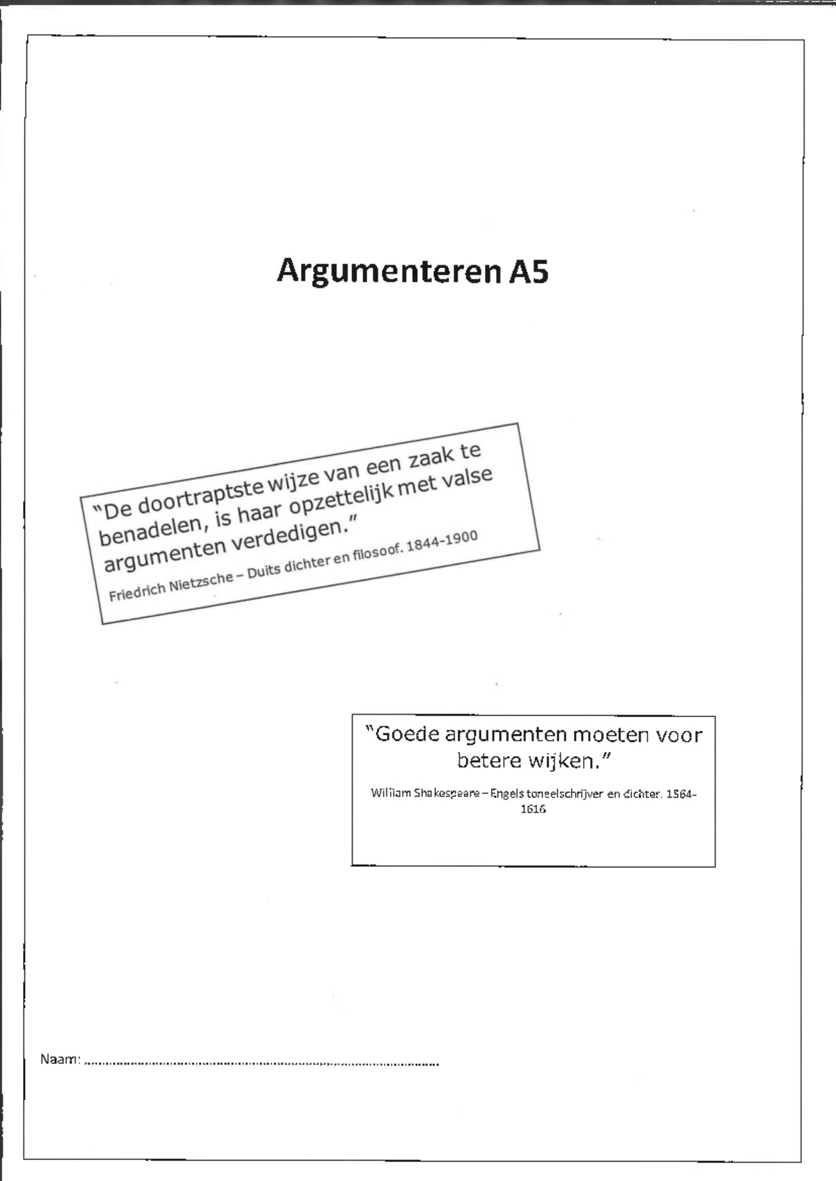 Argumenteren A5: Argumenten, Tegenargumenten en Weerleggingen in de ...