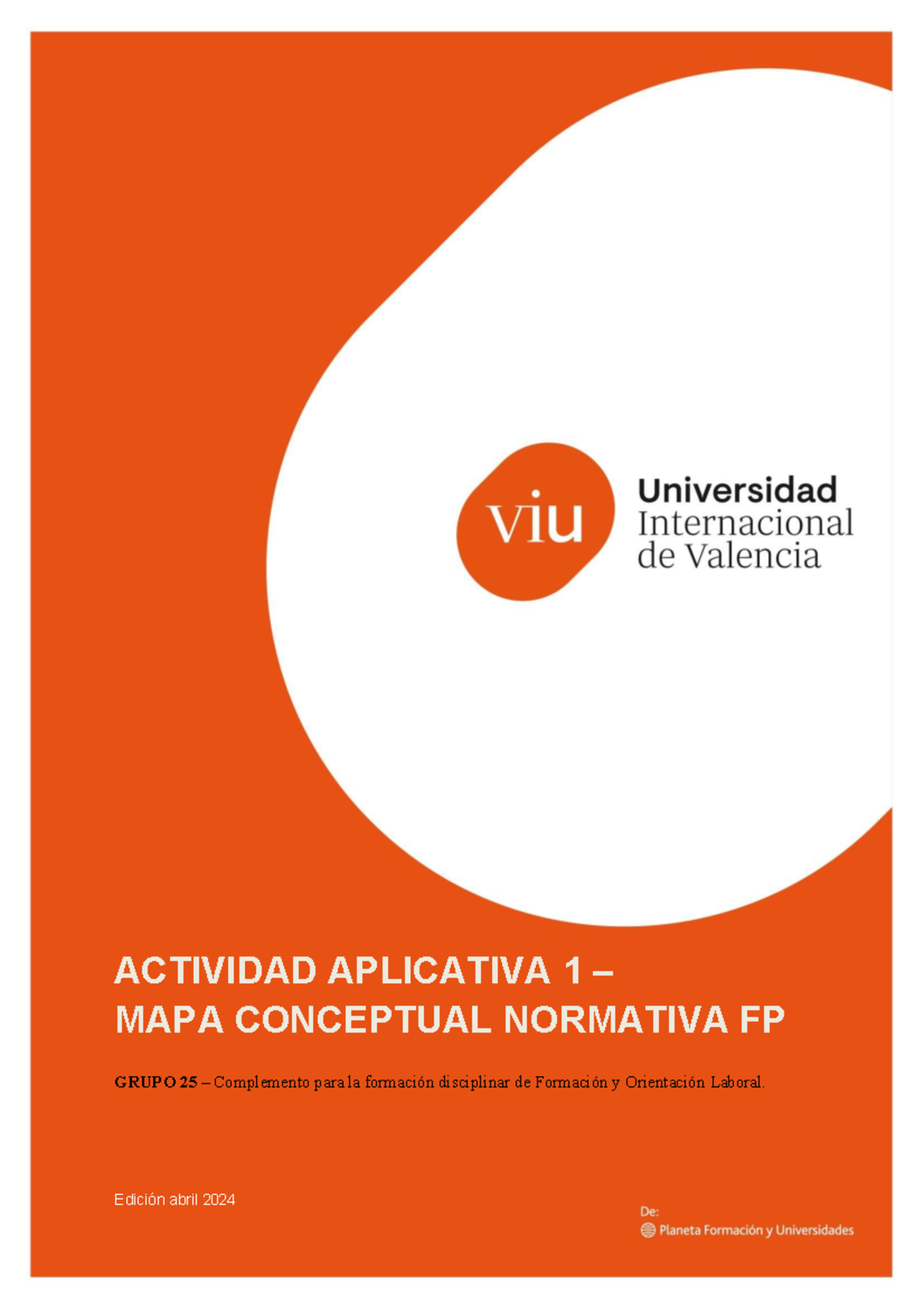 Actividad Aplicativa 1: Mapa Conceptual de Normativa FP y IPE - Document Preview